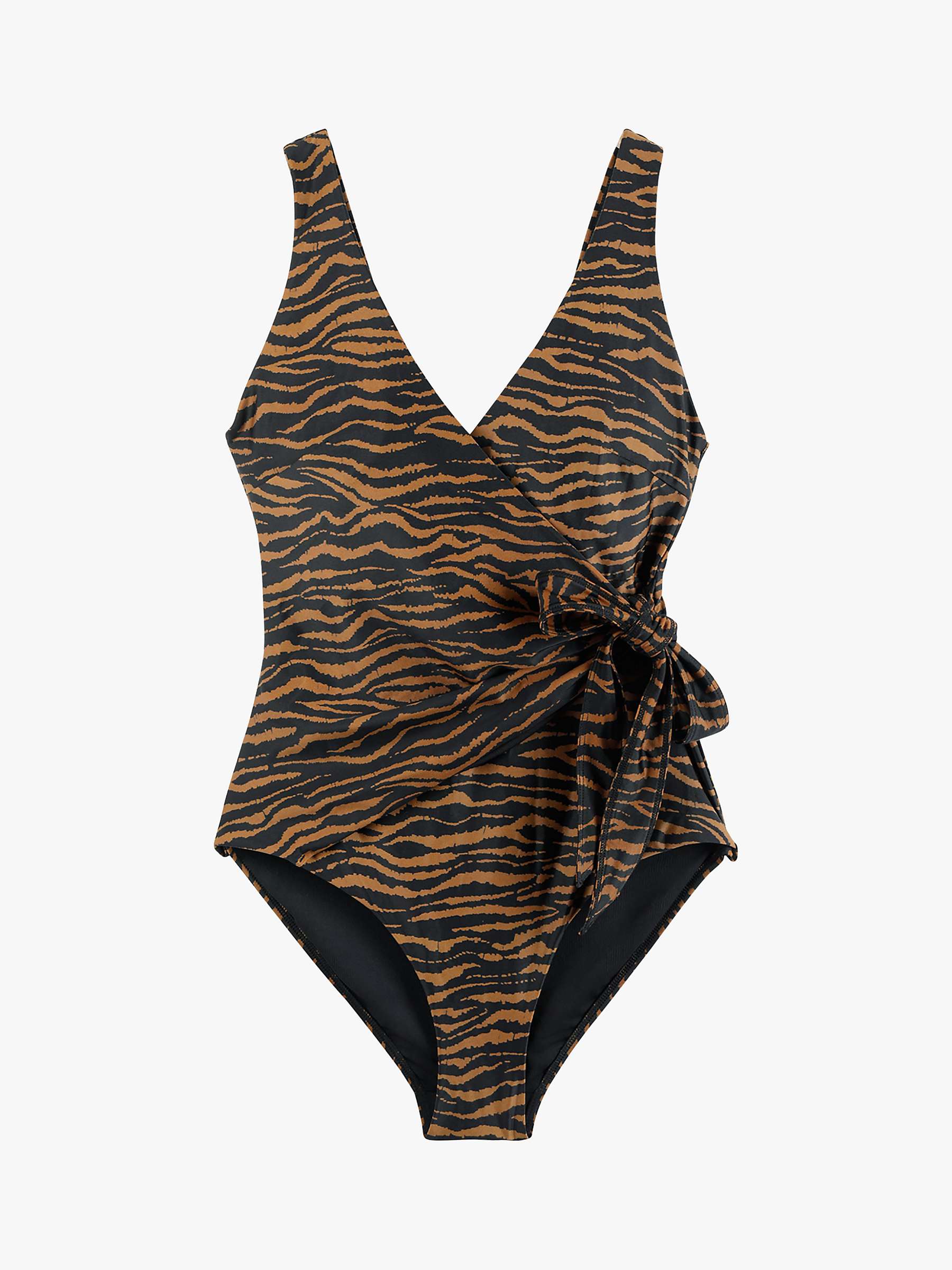 Buy hush Tiger Print Tie Front Swimsuit, Brown Online at johnlewis.com