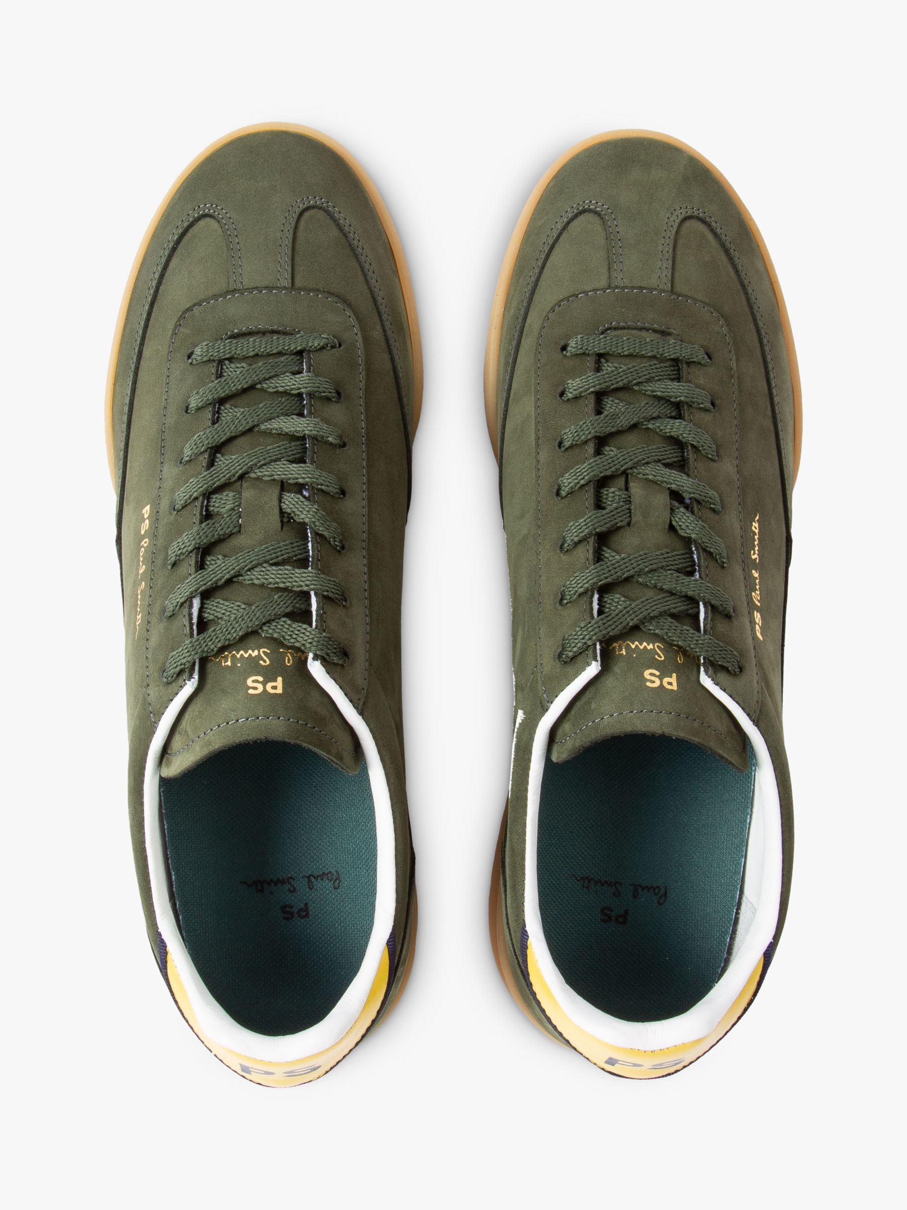 PS Paul Smith Dover Nubuck Trainers, Bottle Green at John Lewis & Partners