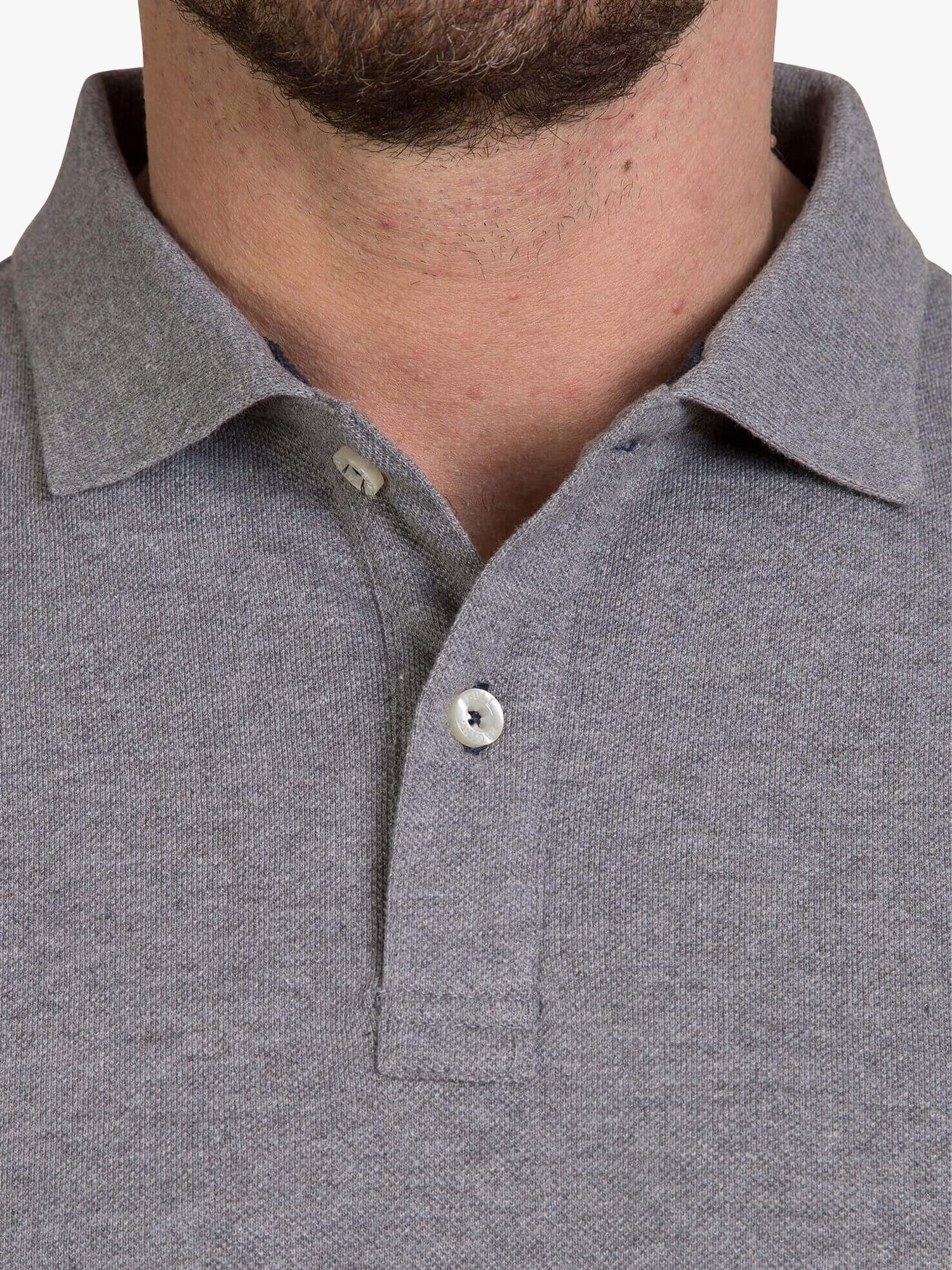 Raging Bull Classic Organic Cotton Pique Polo Shirt, Grey Marl, S