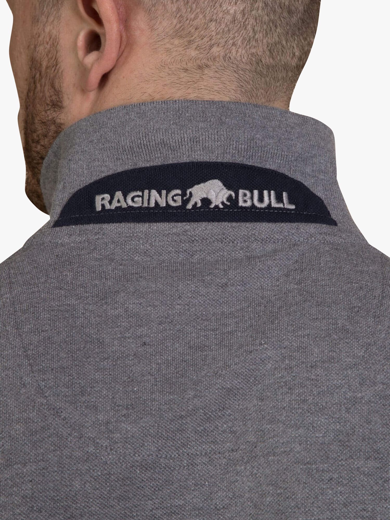 Raging Bull Classic Organic Cotton Pique Polo Shirt, Grey Marl, S