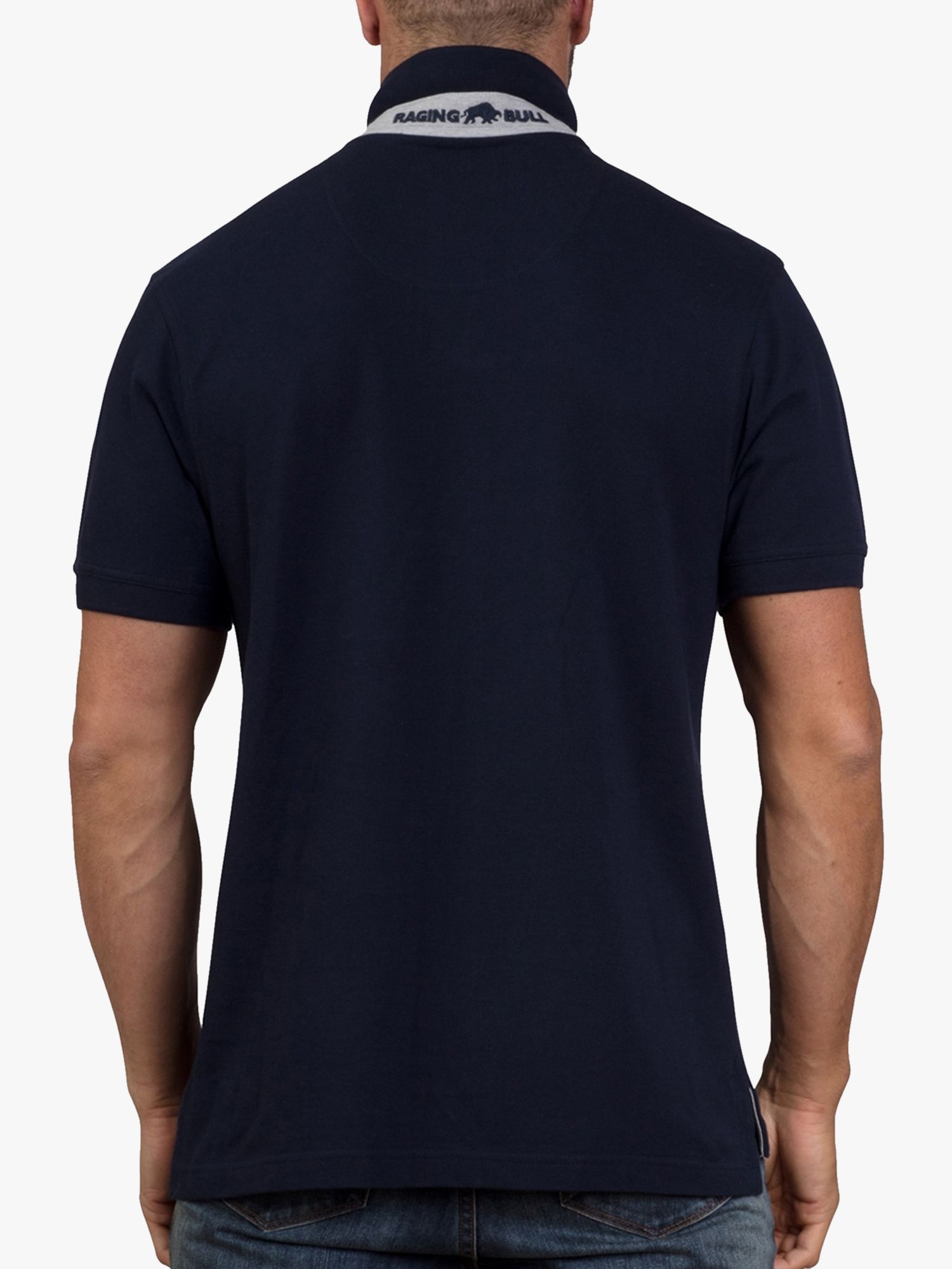 Raging Bull Classic Organic Cotton Pique Polo Shirt, Navy