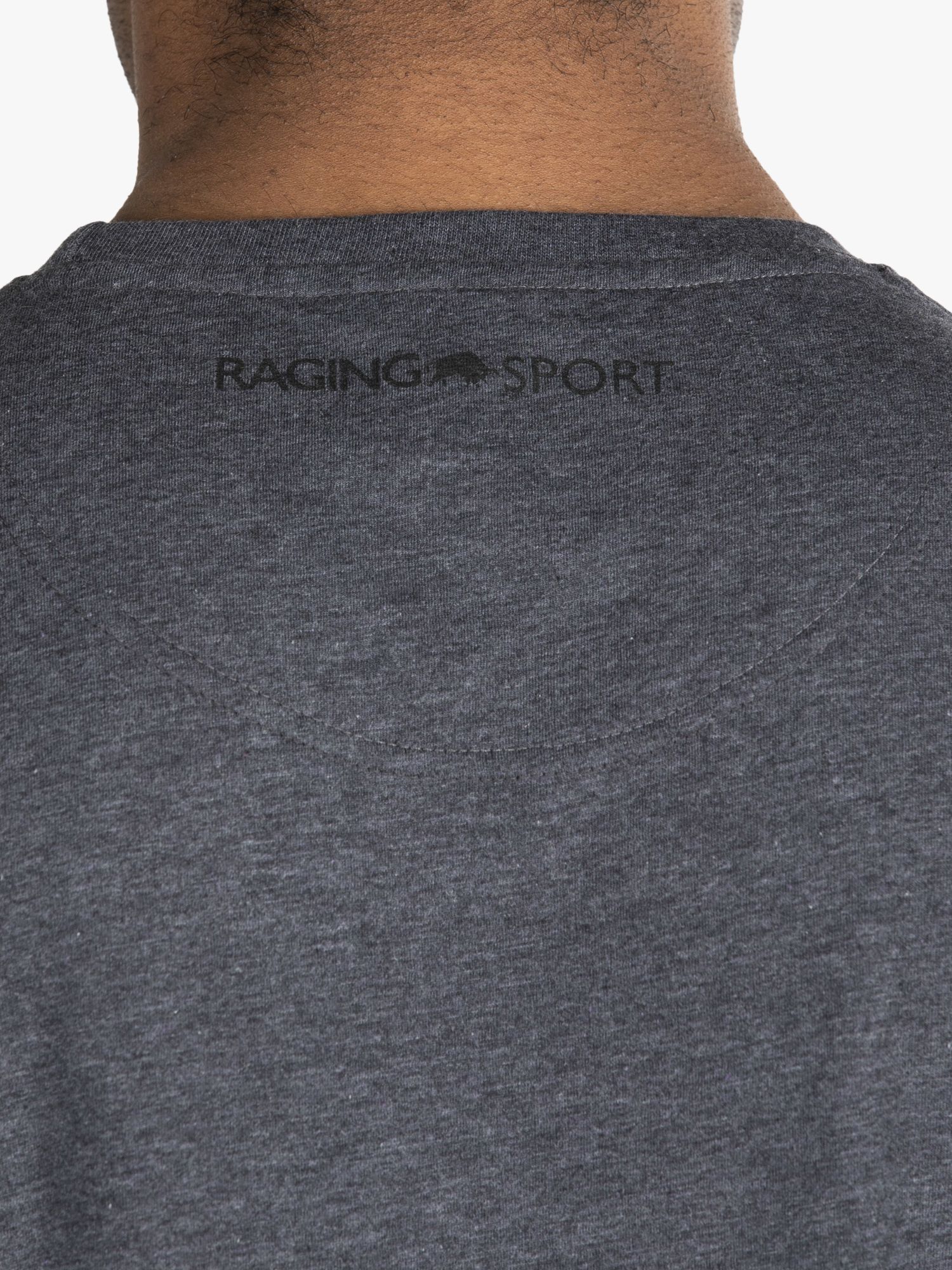Raging Bull Casual Sport Logo T-Shirt, Dark Grey Marl at John Lewis ...
