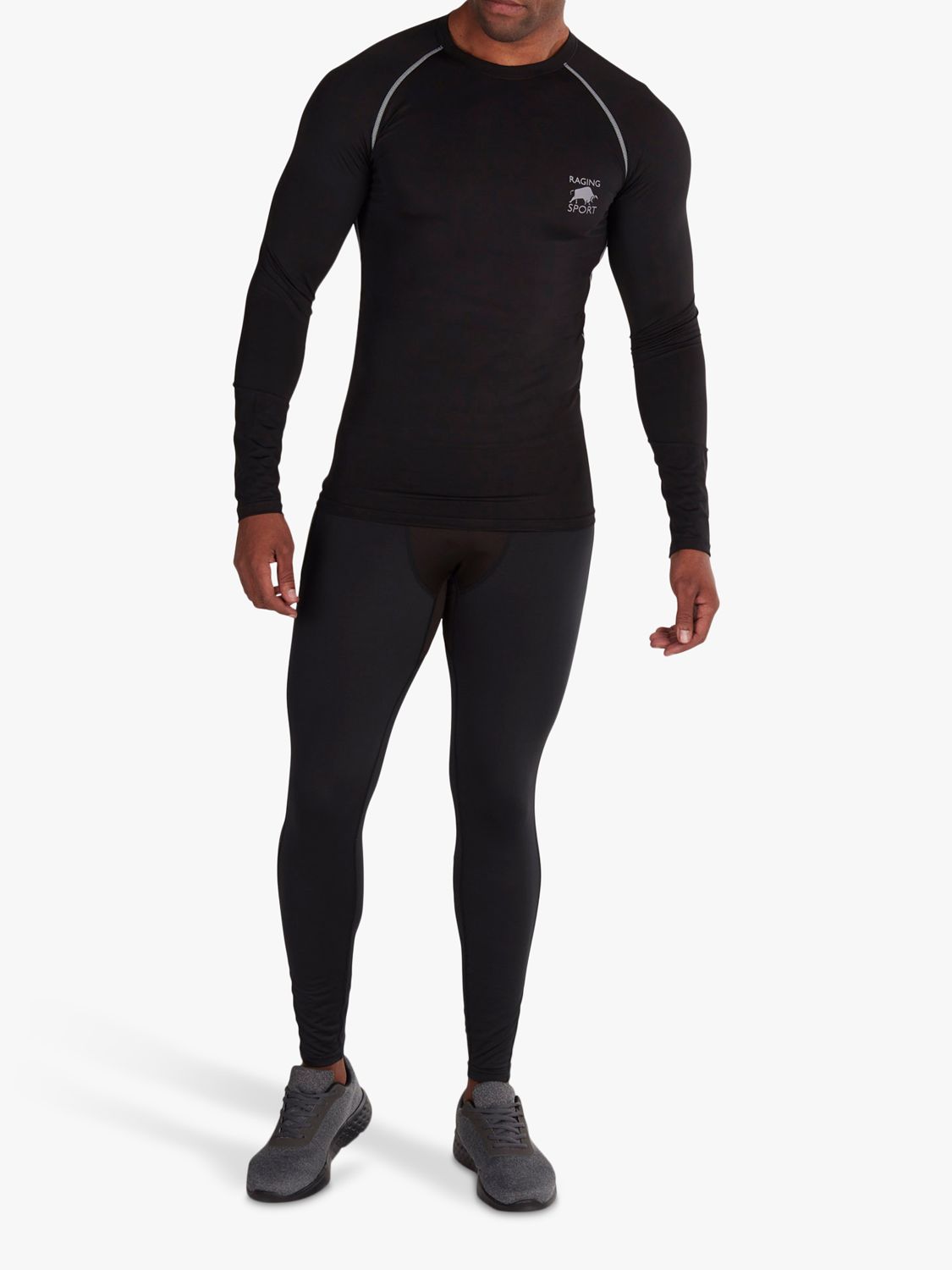Raging Bull Base Long Sleeve Compression Top, Black, XS
