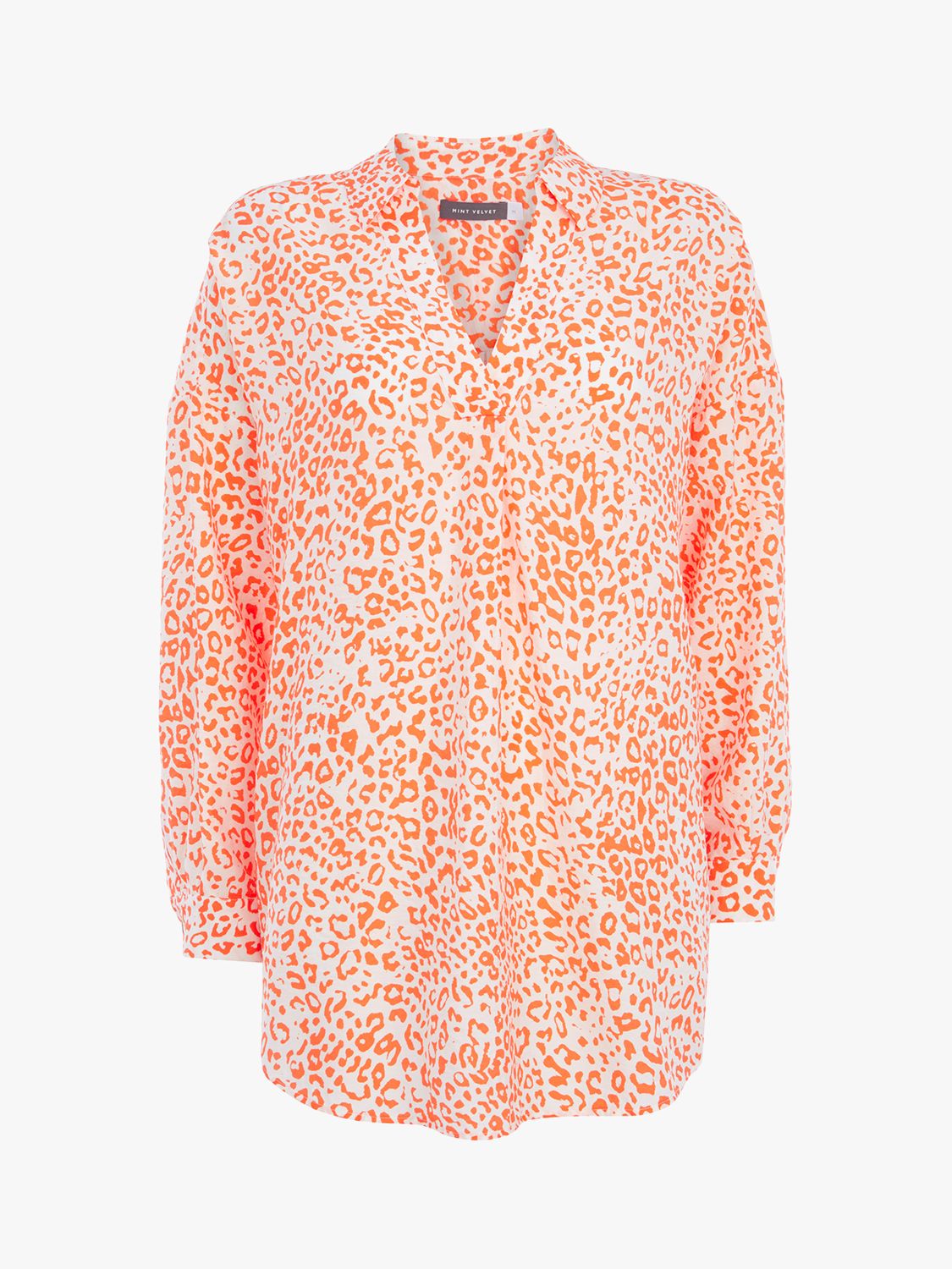 Mint Velvet Gracie Leopard Long Shirt Orange 9022