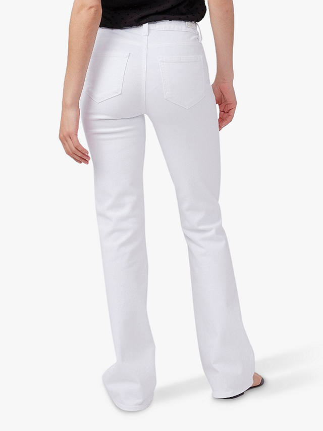 Paige Manhattan High Rise Bootcut Jeans, White at John Lewis & Partners