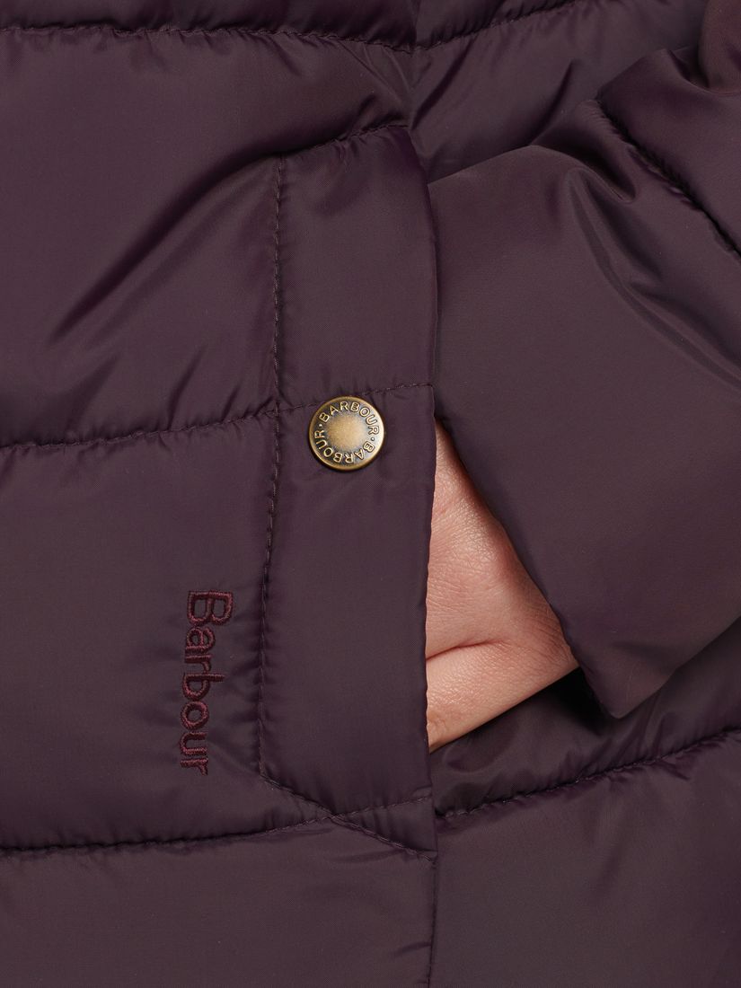 Barbour Hinton Quilted Jacket, Elderberry at John Lewis & Partners