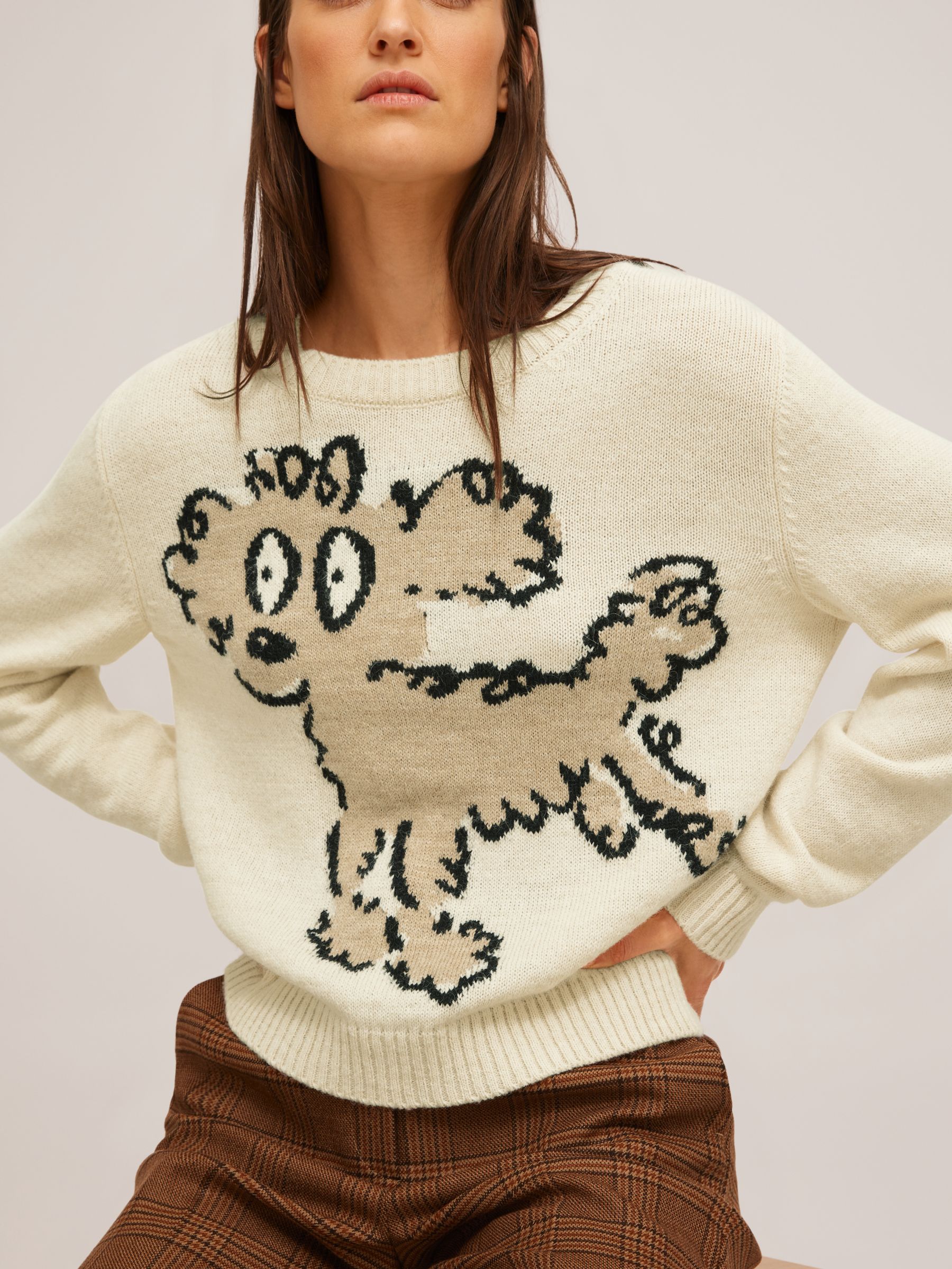 Weekend MaxMara Odessa Poodle Jumper, Ivory at John Lewis & Partners