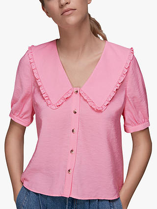Whistles Perrie Collar Top, Pink