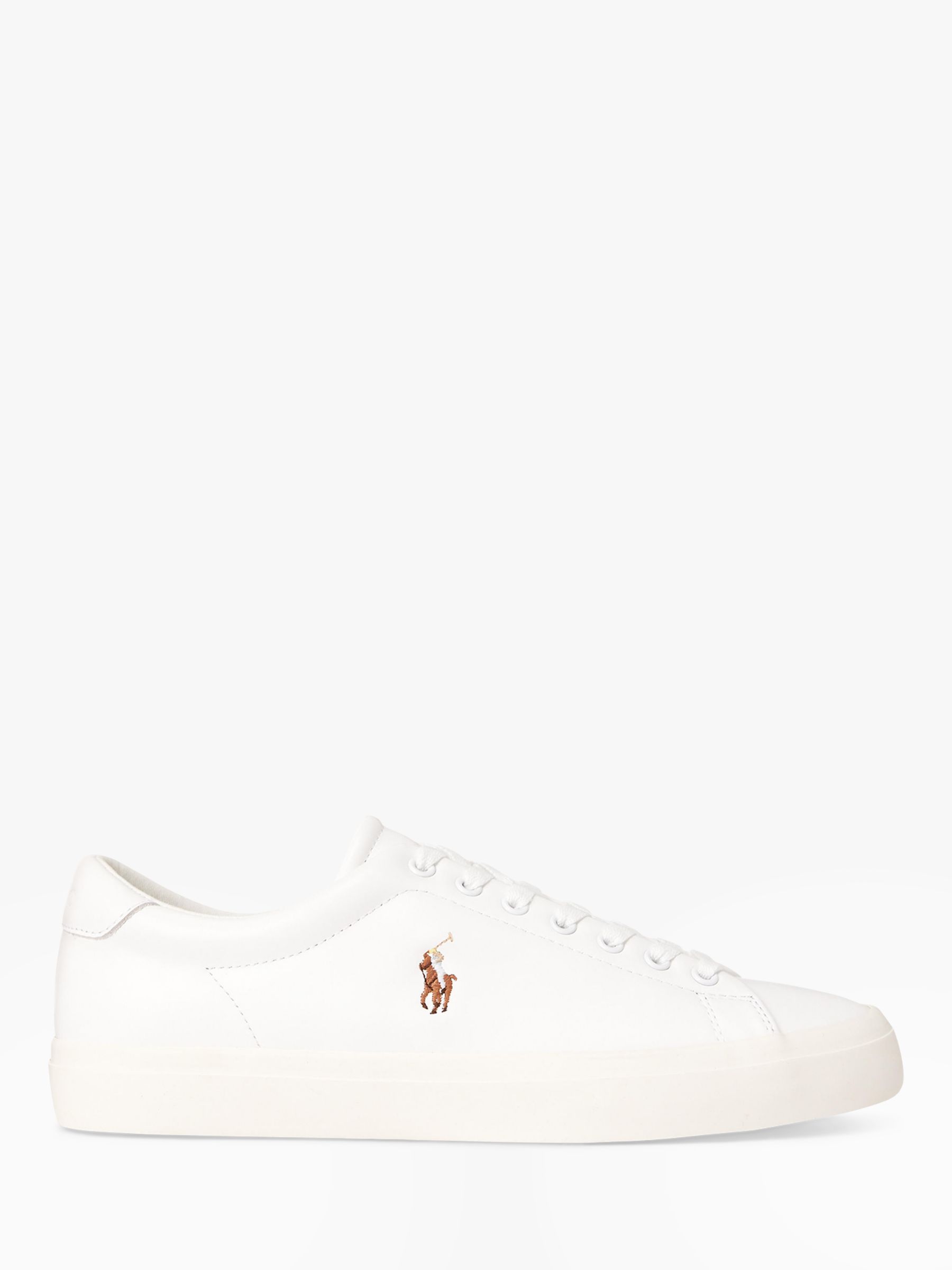 Polo Ralph Lauren Longwood Leather Trainers, White / White at John ...