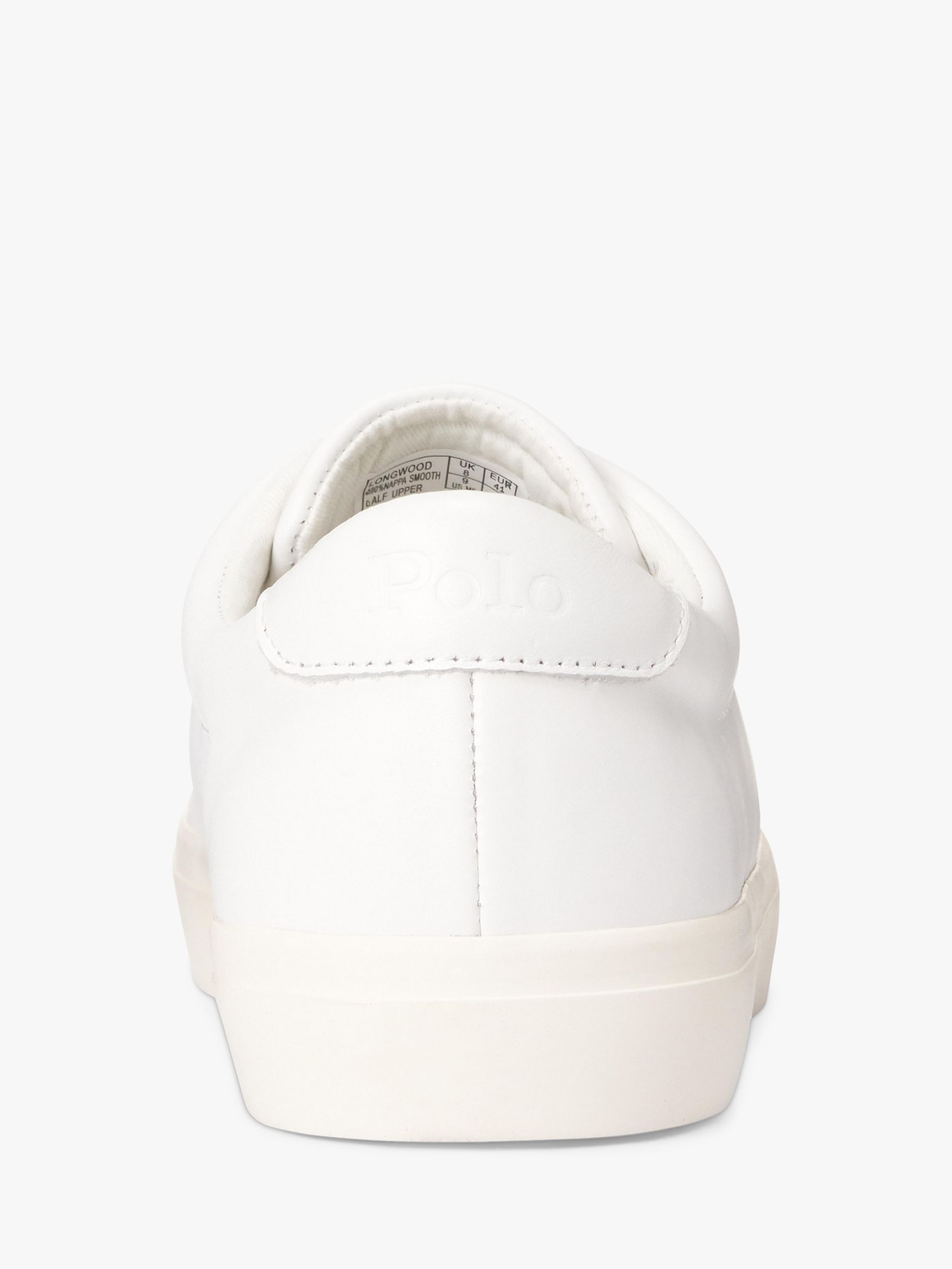 Polo Ralph Lauren Longwood Leather Trainers, White at John Lewis & Partners