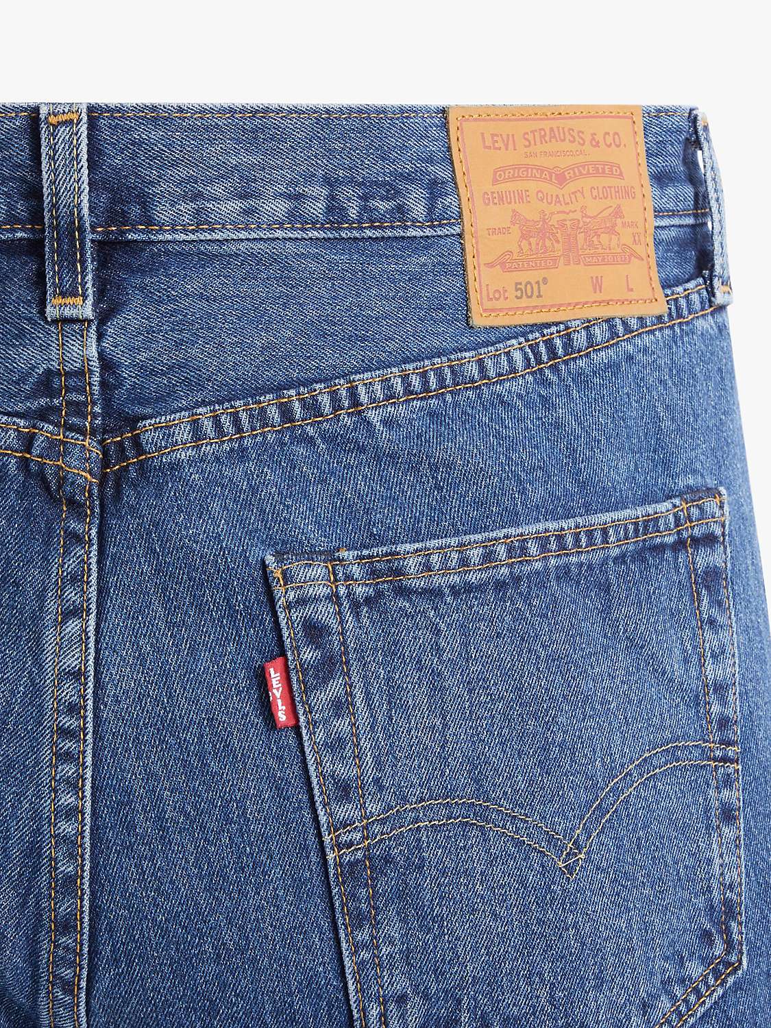 Levi's Big & Tall 501 Original Straight Jeans, Stonewash at John Lewis ...