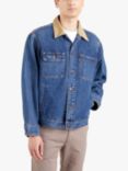Levi's Contrast Collar trucker Denim Jacket, Blue/Warm Taupe