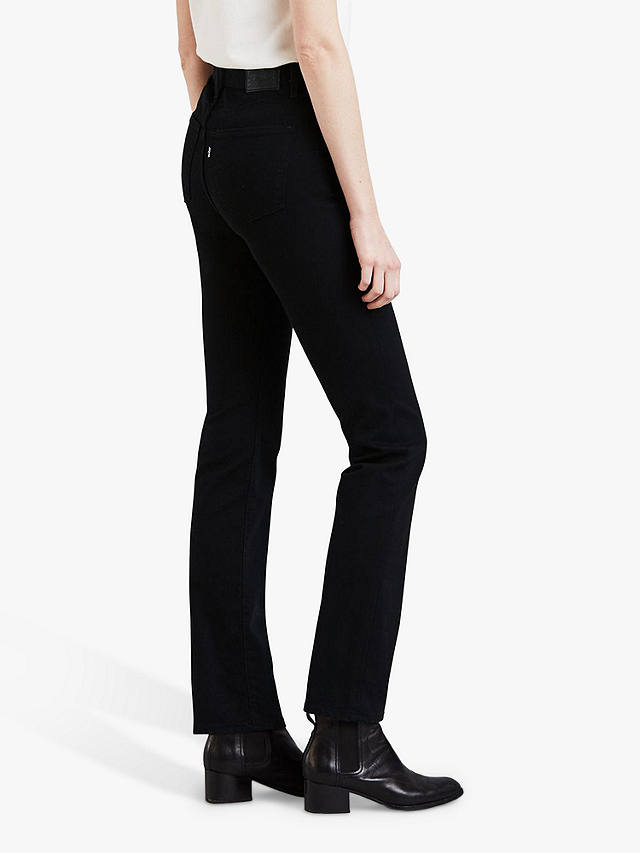 Levi's 724 High Rise Straight Cut Jeans, Night Is Black at John Lewis ...