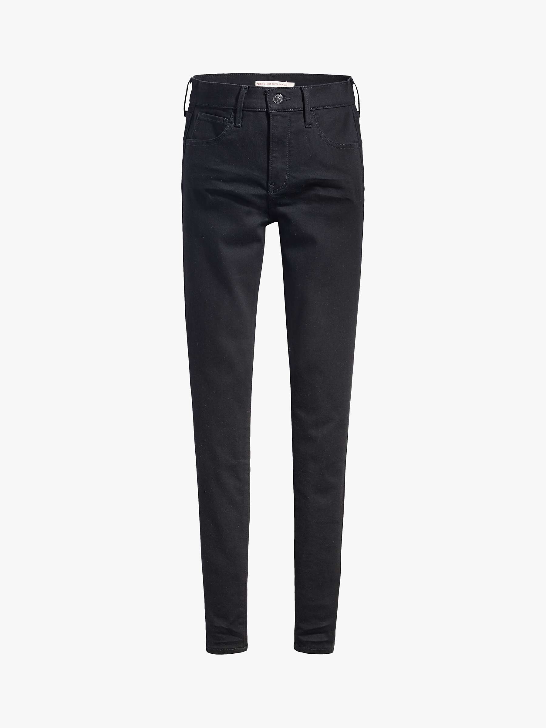 Buy Levi's 720 High Rise Super Skinny Jeans, Black Cestial Online at johnlewis.com