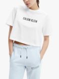 Calvin Klein Performance Logo Open Back Gym T-Shirt, Bright White