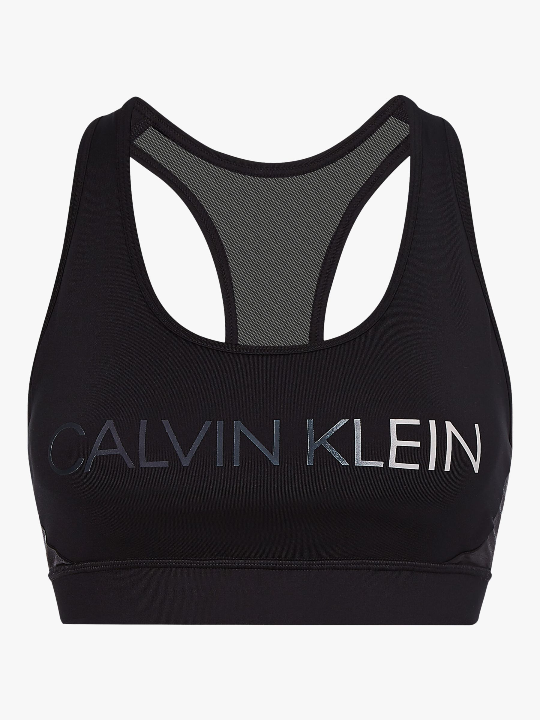 Calvin Klein Performance Medium Support Logo Sports Bra, CK Black