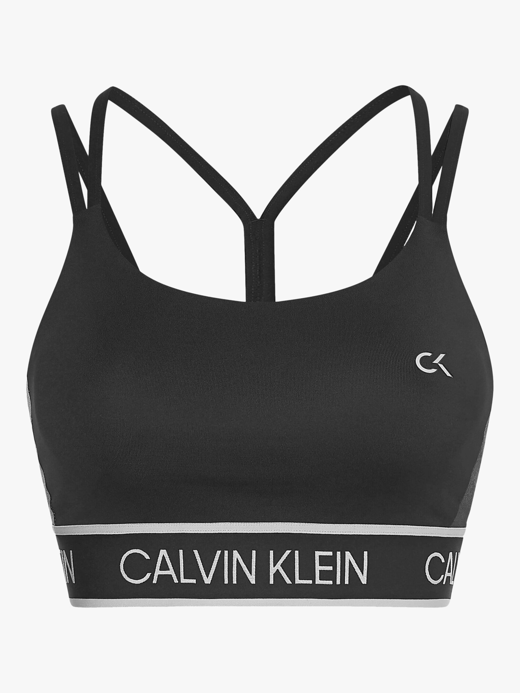 Calvin Klein Performance Low Support Sports Bra, CK Black at John Lewis ...