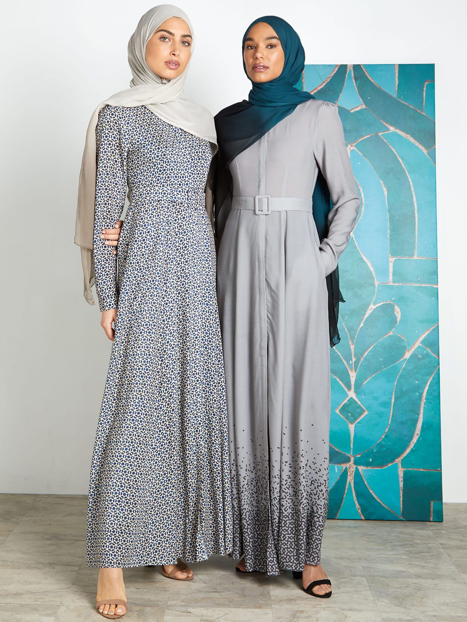 Aab Stone Print Maxi Dress, Mid Grey, S Regular