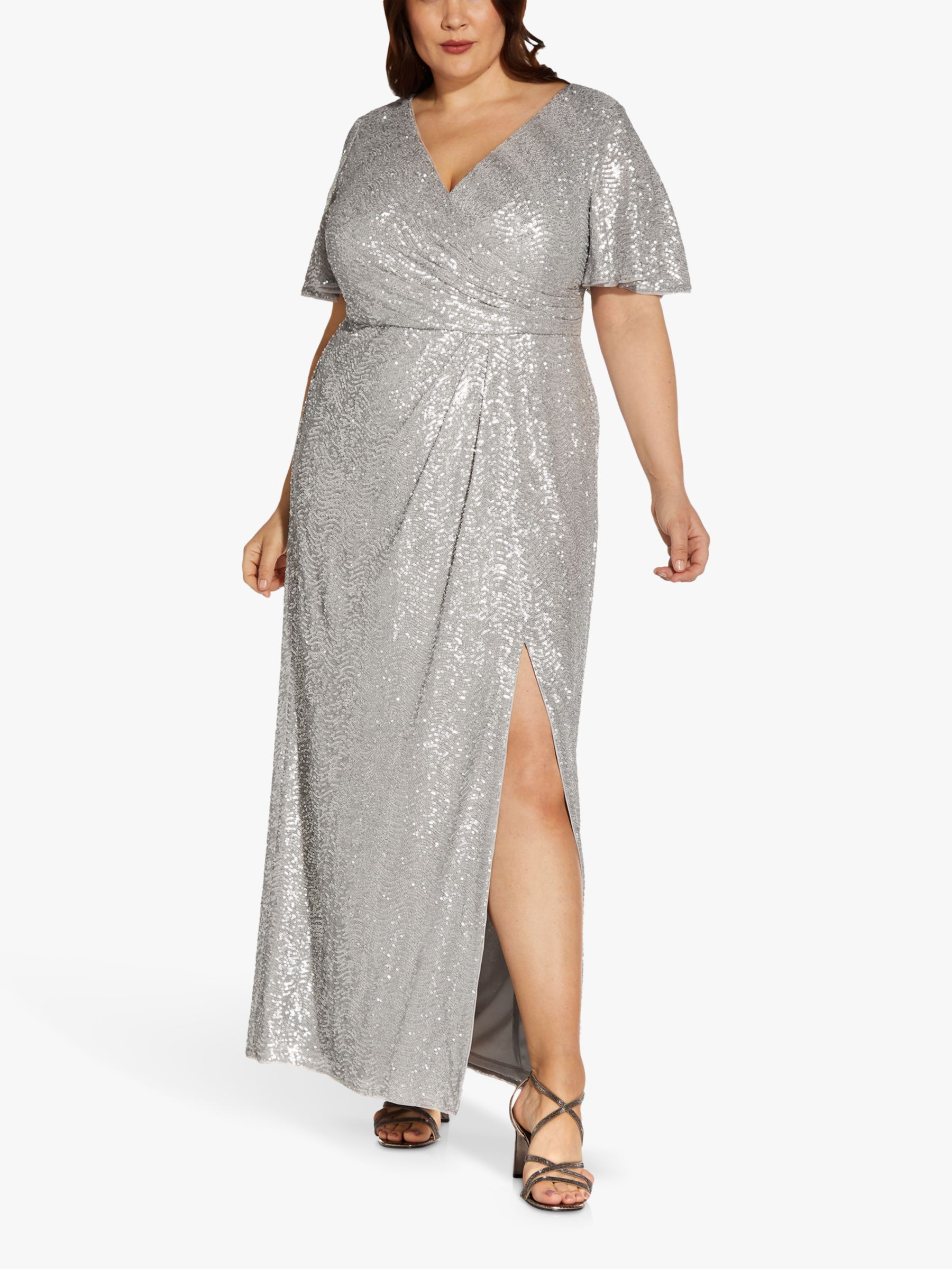 beskytte eksplicit Gymnastik Adrianna Papell Plus Size Embellished Gown, Silver