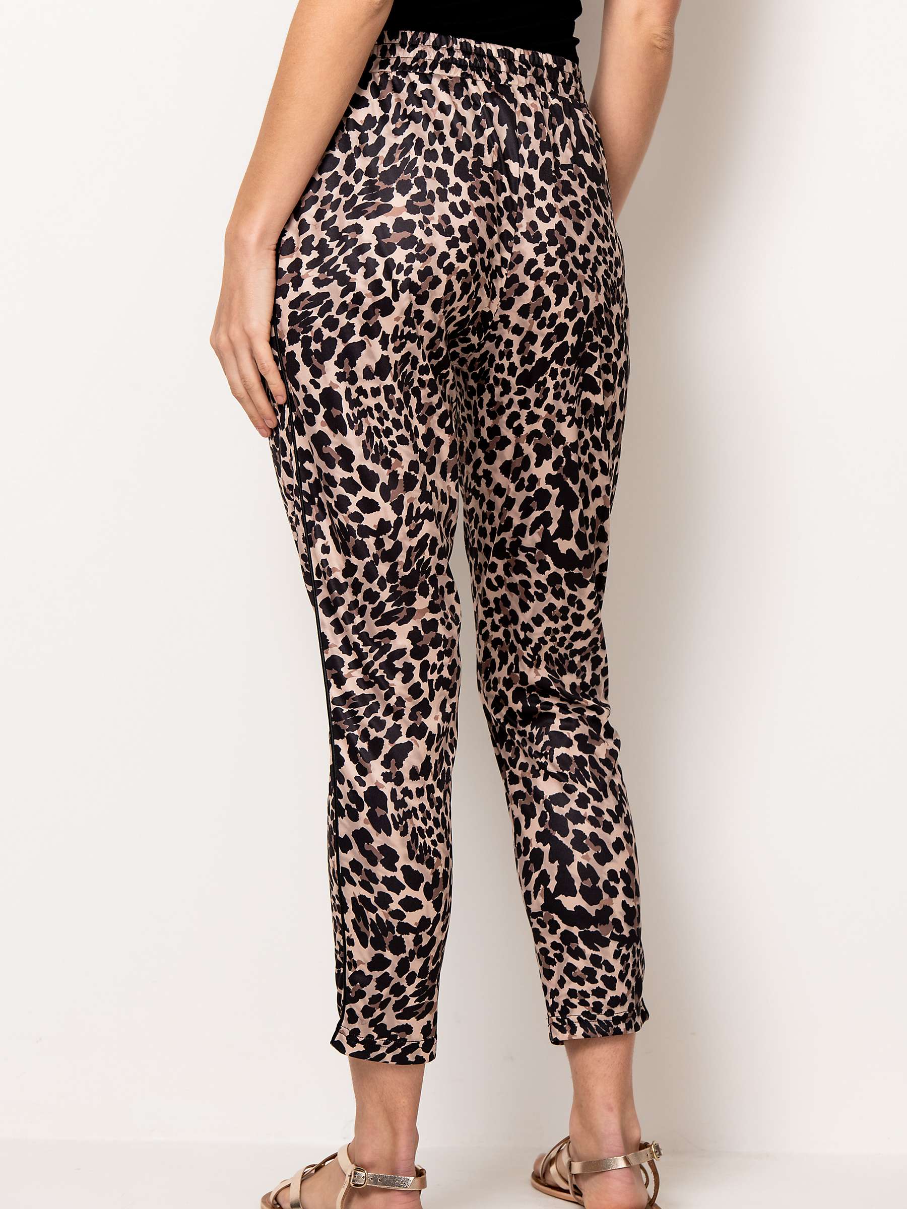Sosandar Leopard Print Trousers, Brown at John Lewis & Partners