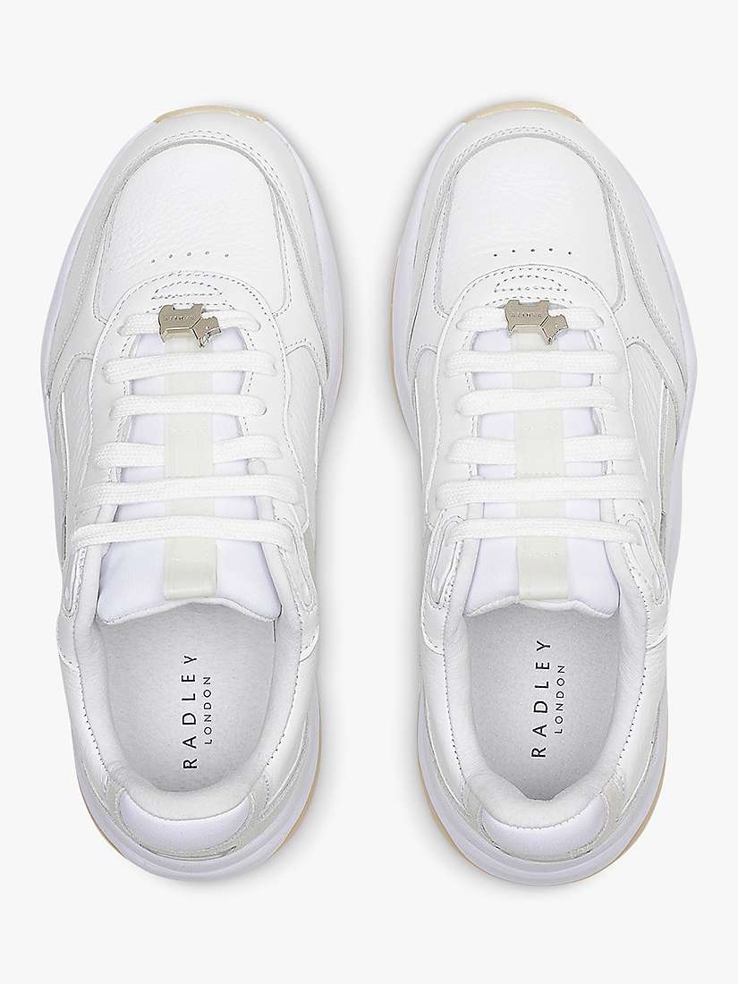 Radley Whitehaven Chunky Sole Leather Trainers, White at John Lewis ...