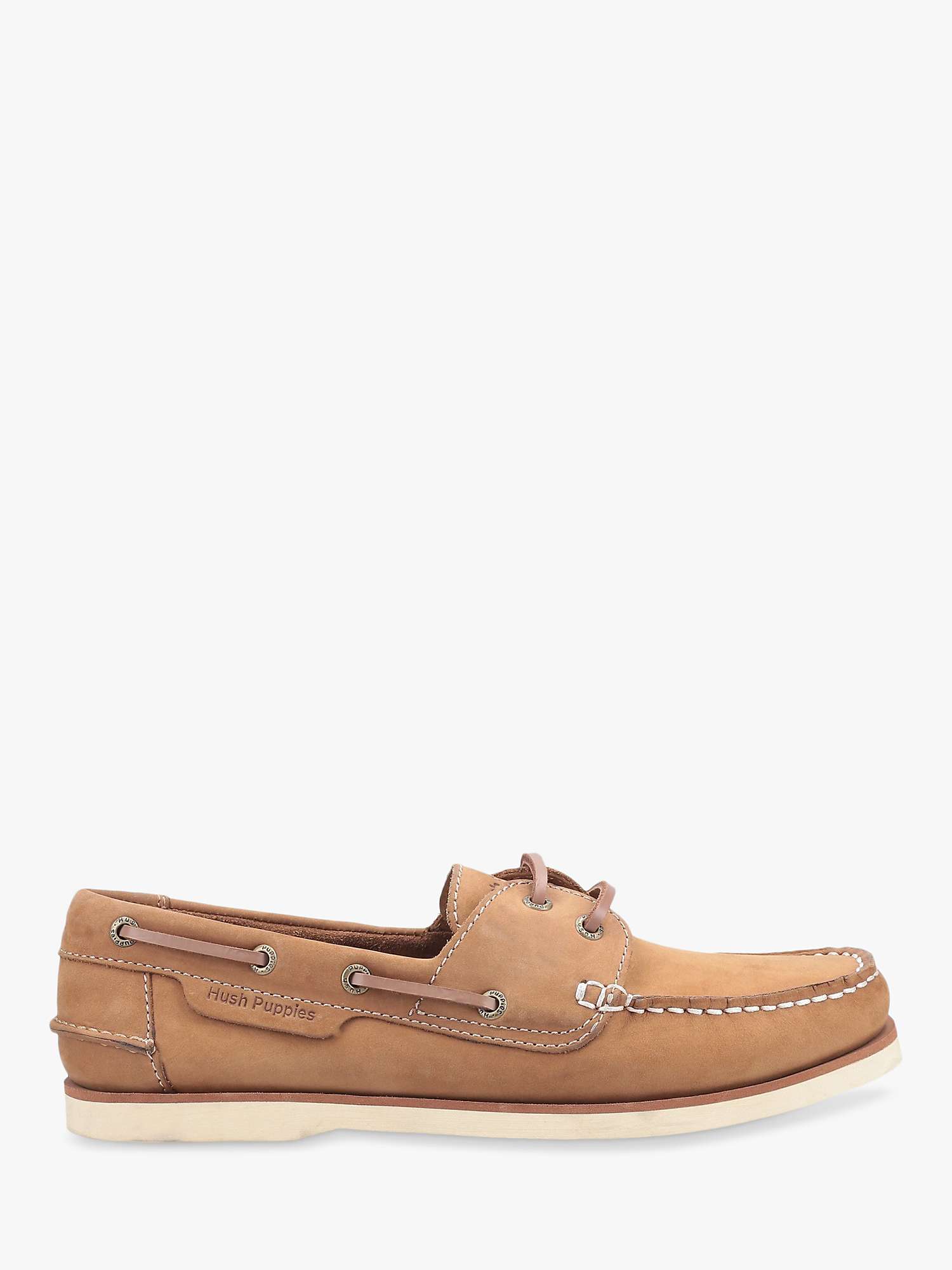 Hush Puppies Henry Leather Boat Shoe, Chesnut at John Lewis & Partners