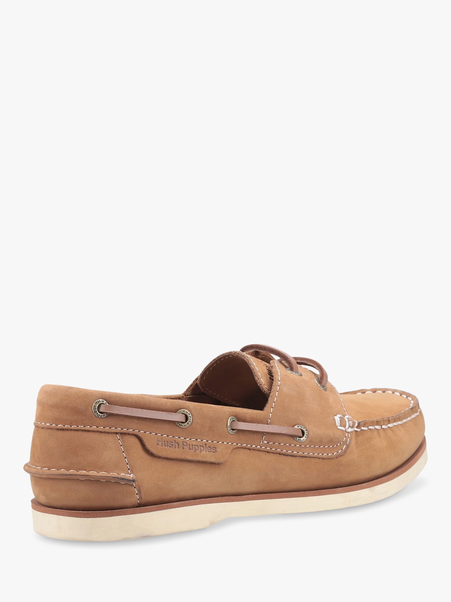 Hush Puppies Henry Leather Boat Shoe, Chesnut at John Lewis & Partners