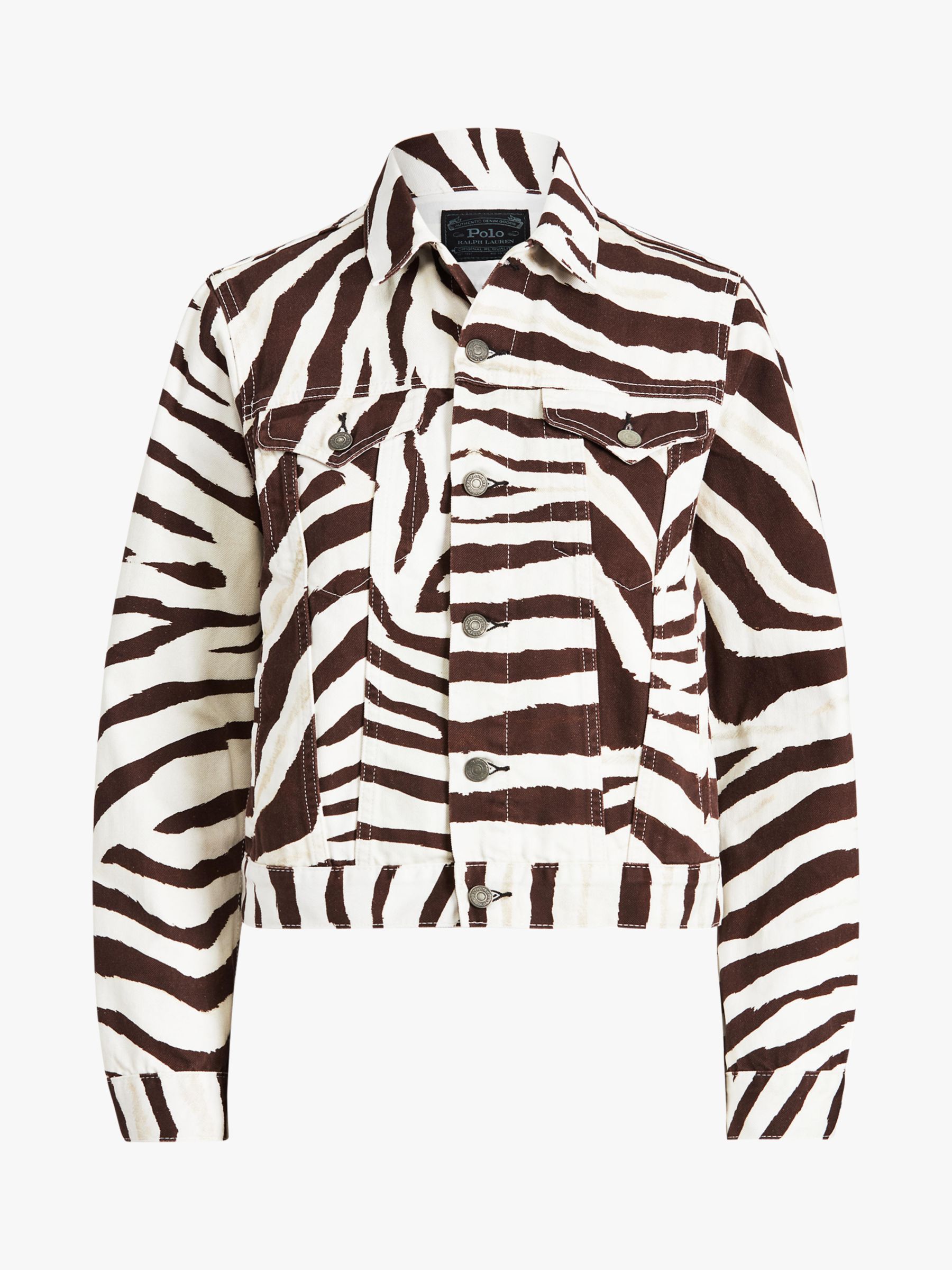 Polo Ralph Lauren Zebra Denim Trucker Jacket, Black/White