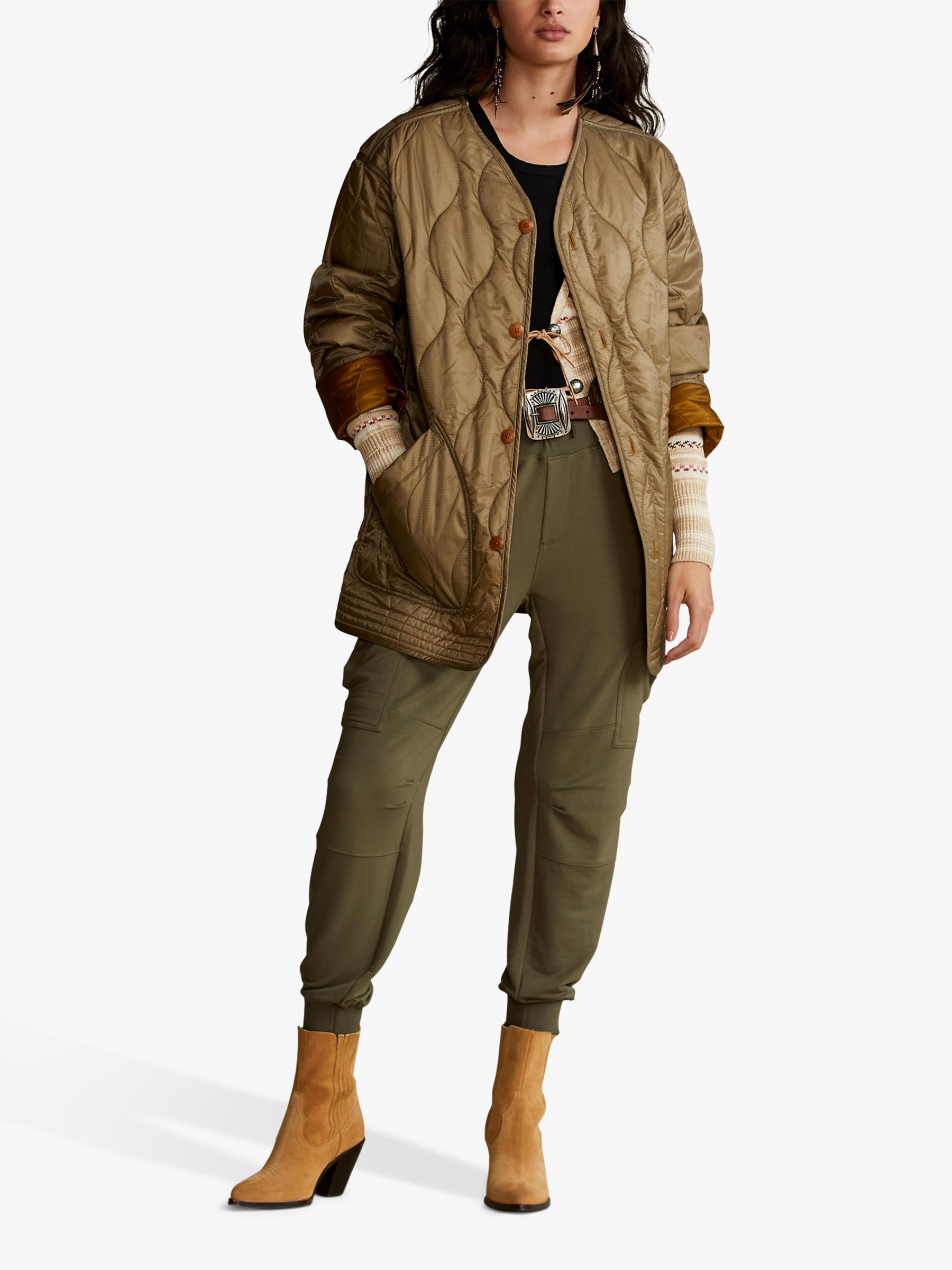 Polo Ralph Lauren Reversible Quilted Ripstop Jacket, Harvest/Khaki