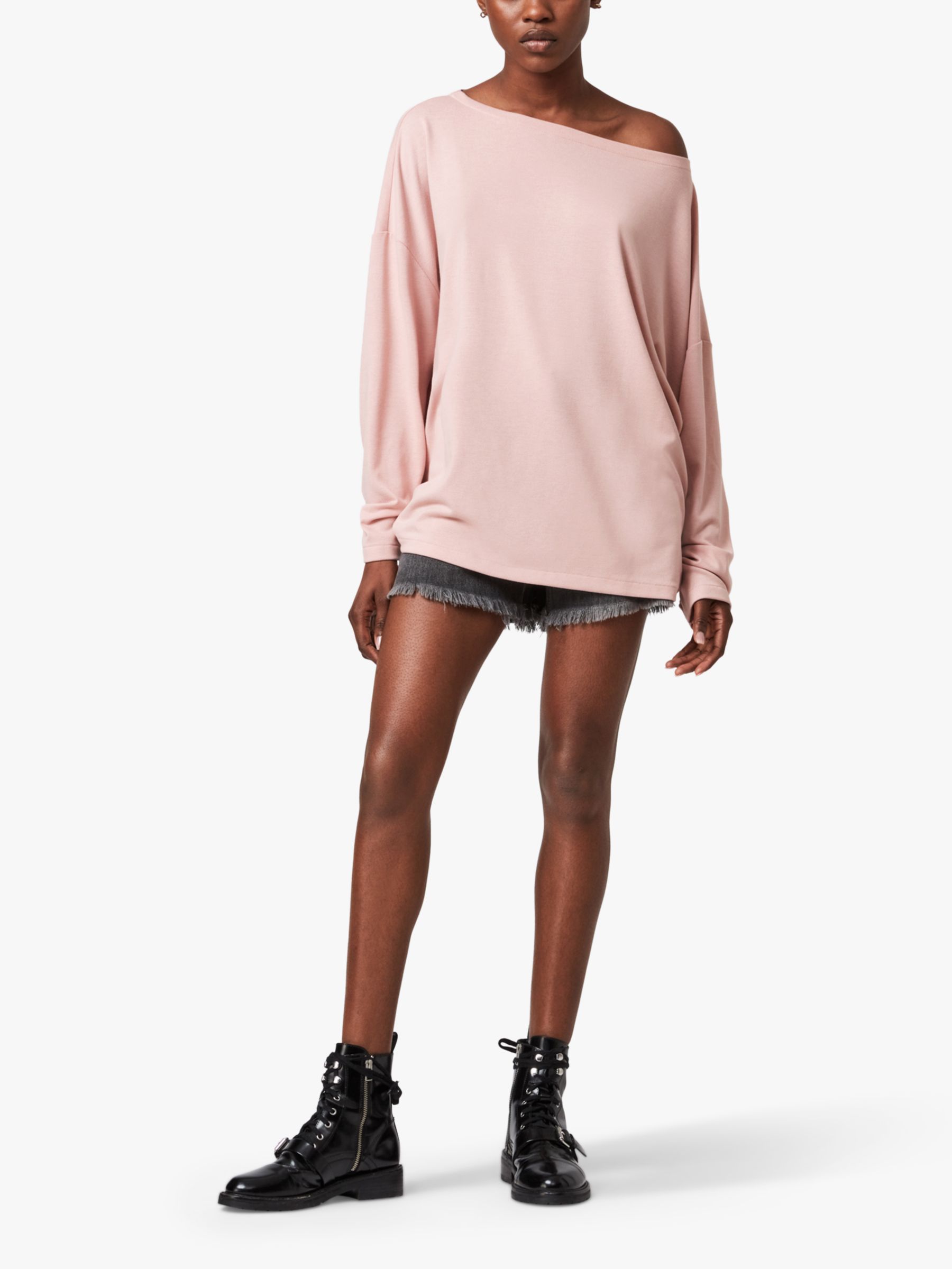 AllSaints Rita T-Shirt, Petal Pink at John Lewis & Partners