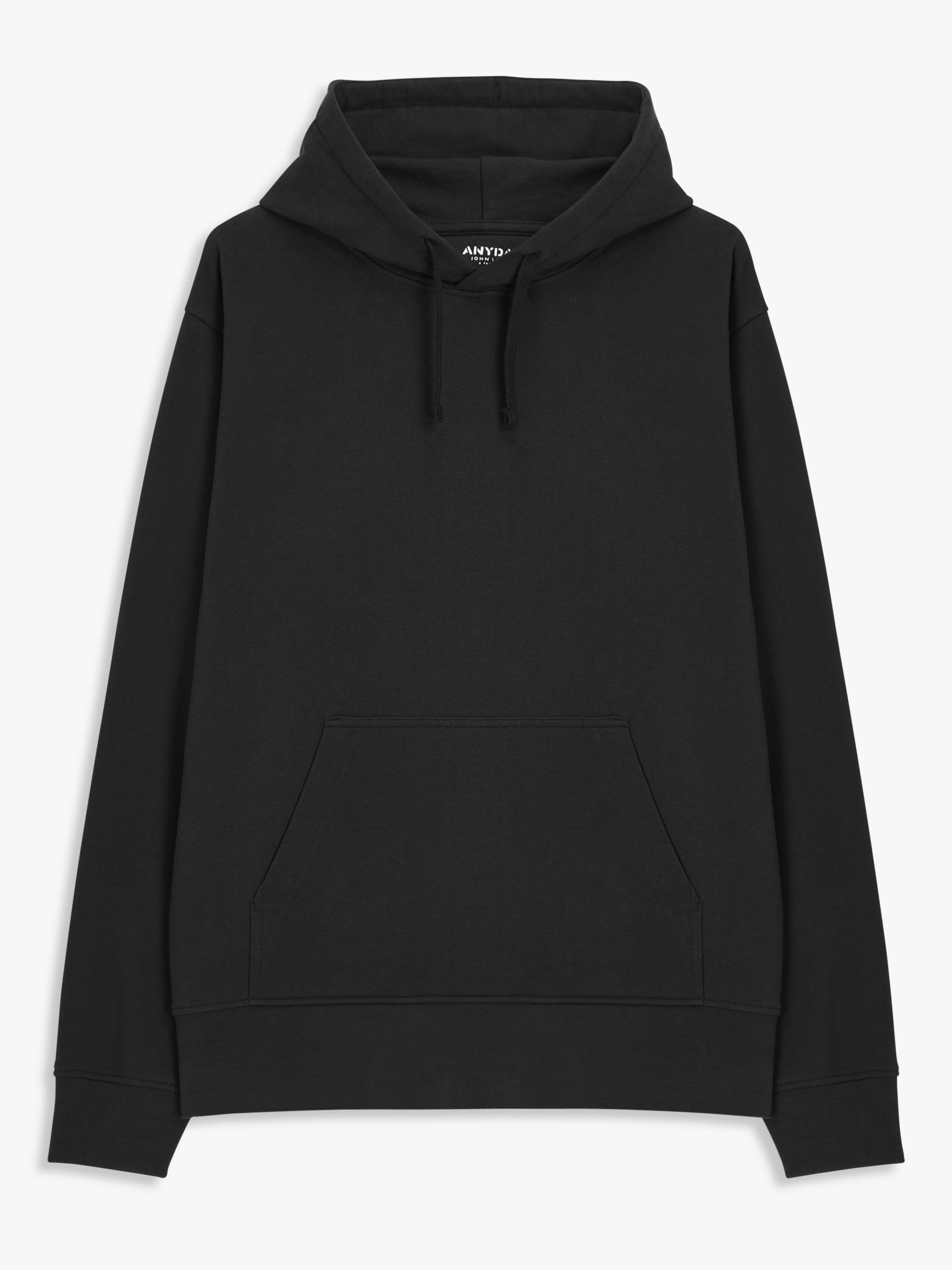 John Lewis ANYDAY Cotton Hoodie, Black at John Lewis & Partners