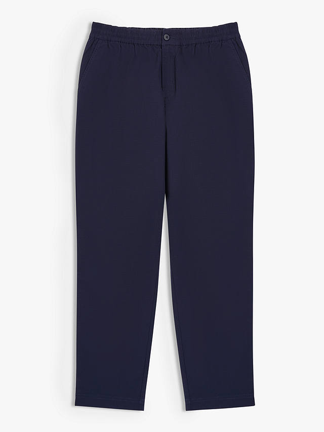John Lewis ANYDAY Relaxed Fit Ripstop Stretch Cotton Ankle Trousers, Navy