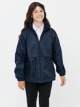 School Microfleece Lined Windproof Waterproof Jacket, Navy