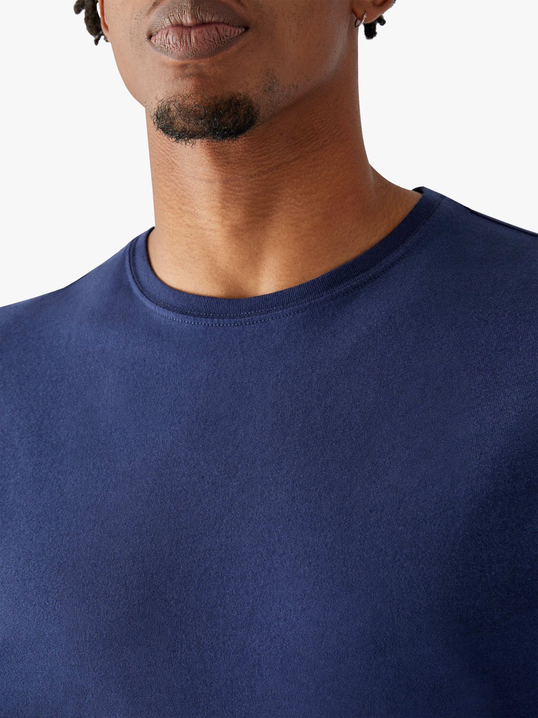 SPOKE Cotton Straight Fit Crew Neck T-Shirt, Navy at John Lewis & Partners