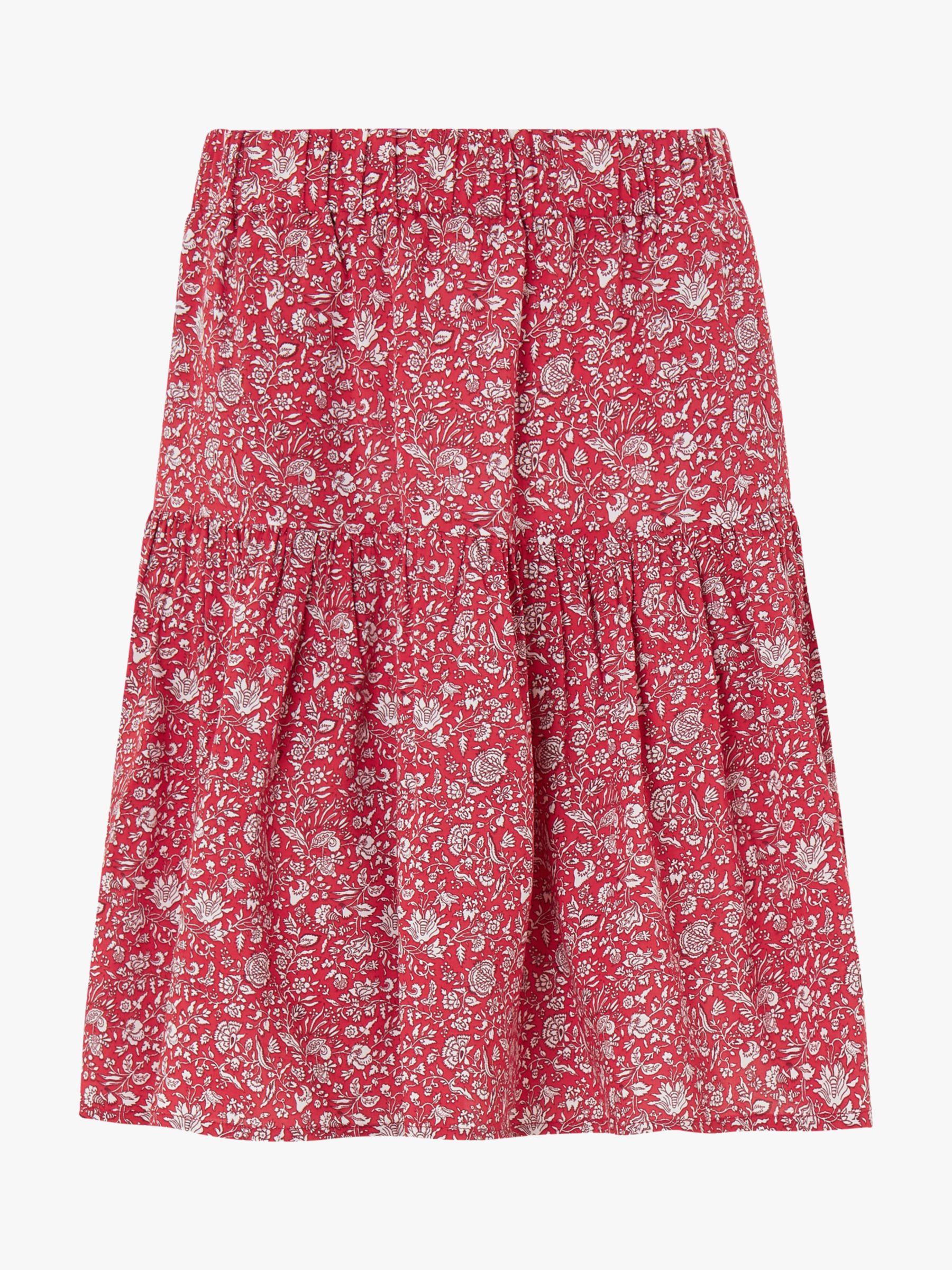 Baukjen Calista Floral Print Skirt, Red/Multi at John Lewis & Partners