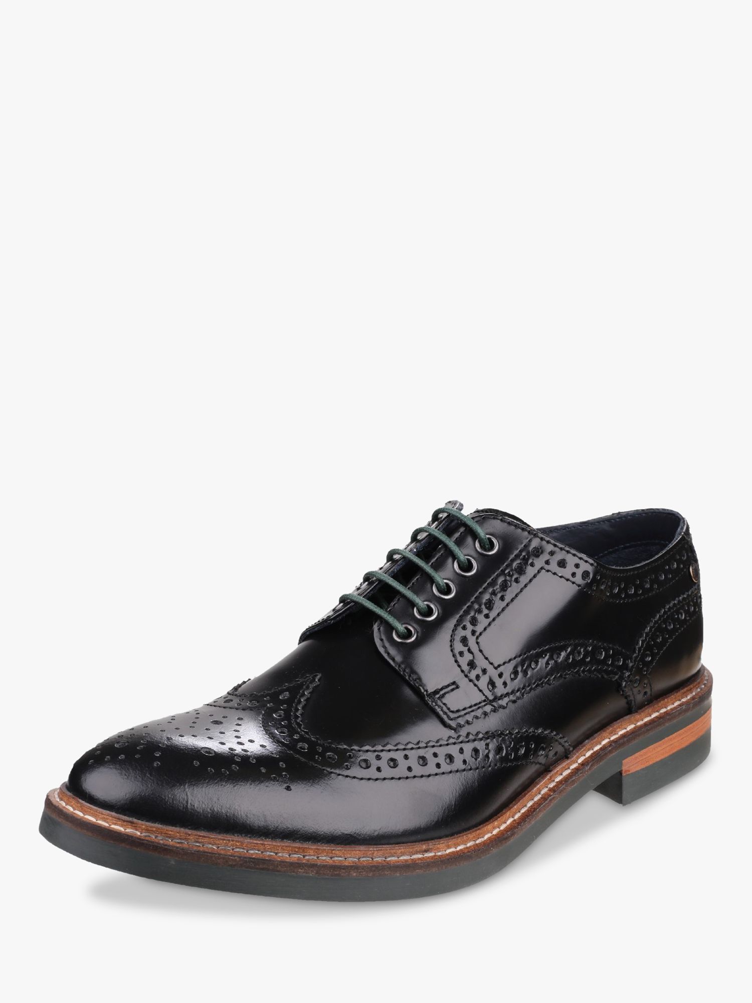 Base London Brogue Derby Shoes, Black, 6