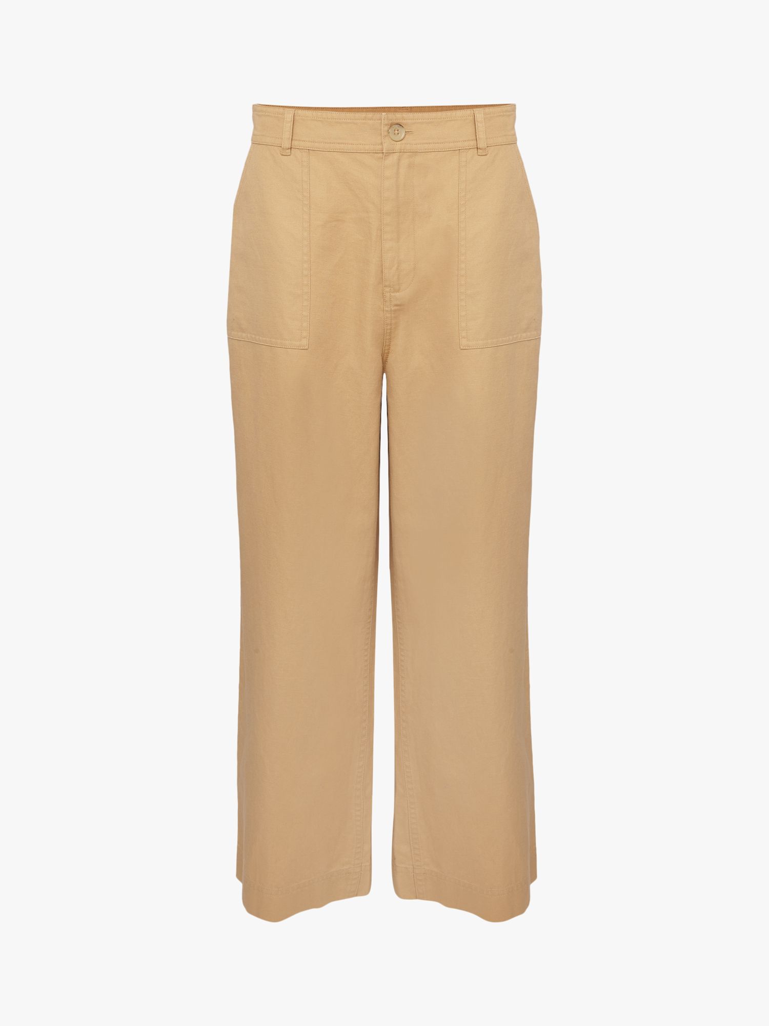 Hobbs Cropped Wide Leg Trousers, Neutral at John Lewis & Partners