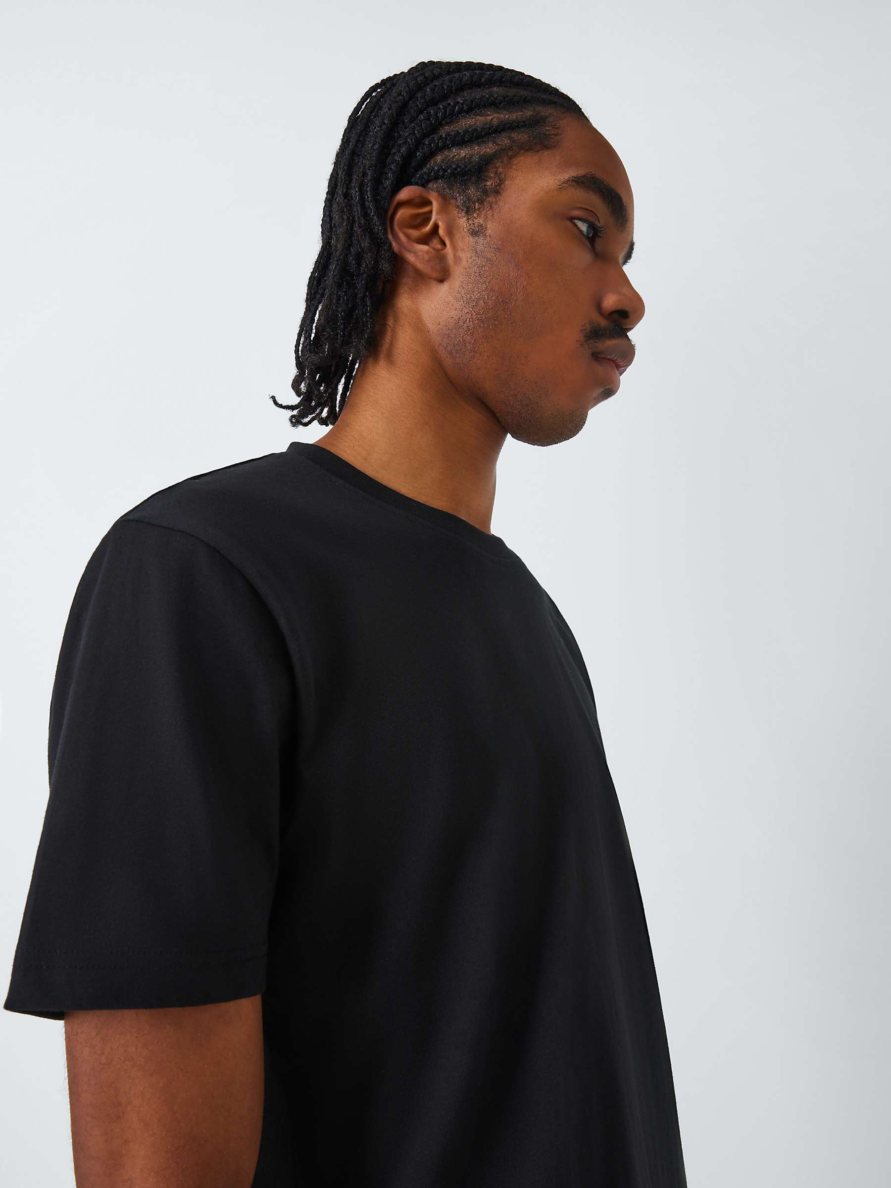 John Lewis ANYDAY Cotton Crew Neck T-Shirt, Black at John Lewis & Partners