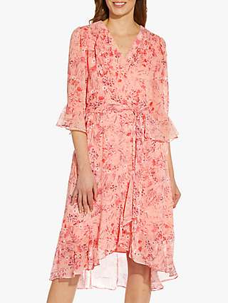 Adrianna Papell Floral Print Wrap Dress