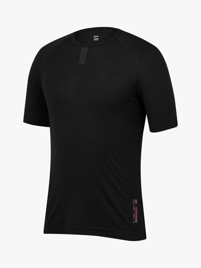 Rapha Merino Short Sleeve Base Layer Cycling Top, Black, S