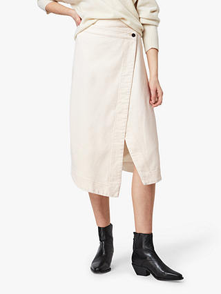 AllSaints Kenya Denim Midi Skirt, White
