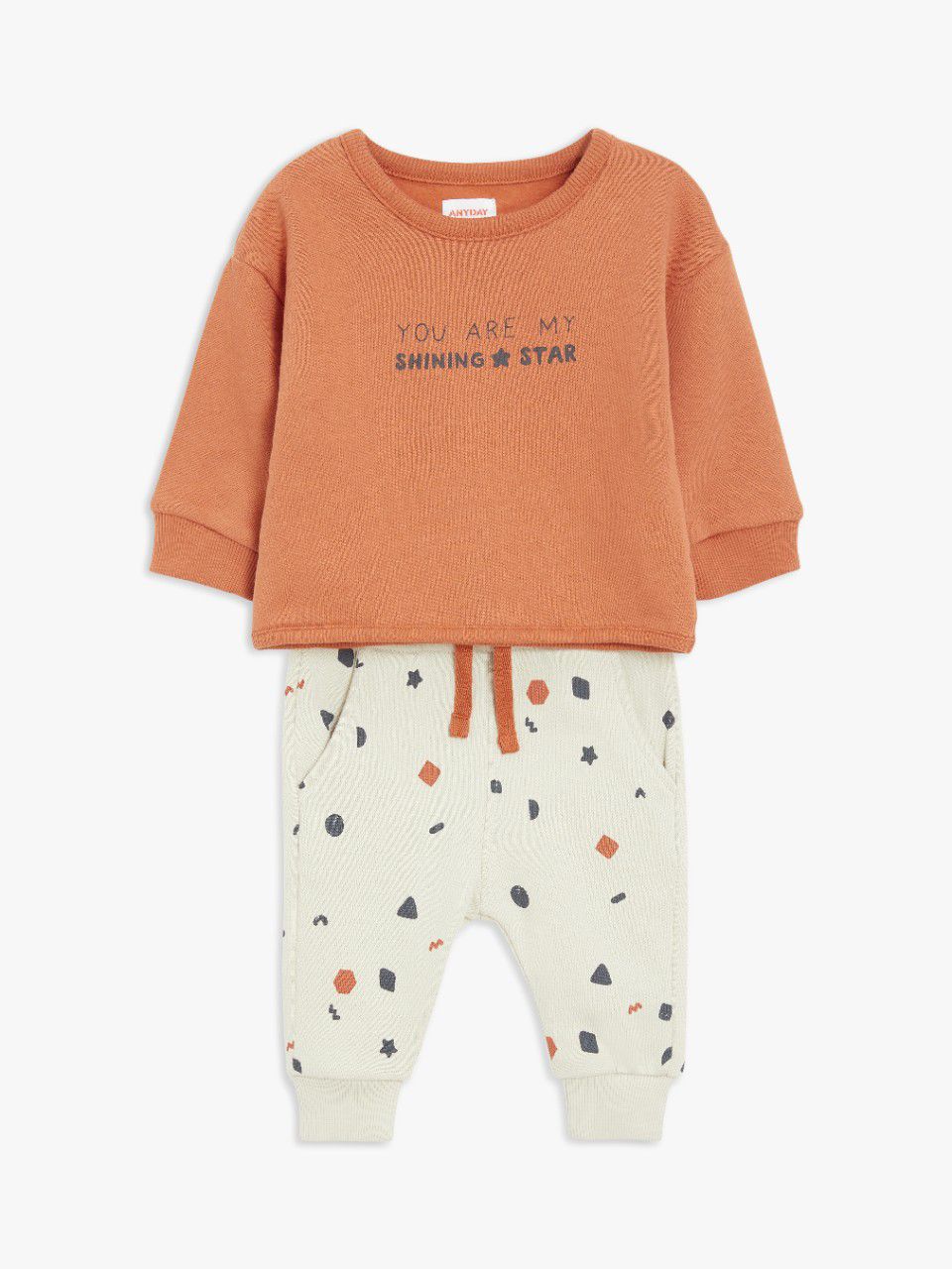 ANYDAY John Lewis & Partners Baby Shining Star Sweatshirt & Jogger Set ...