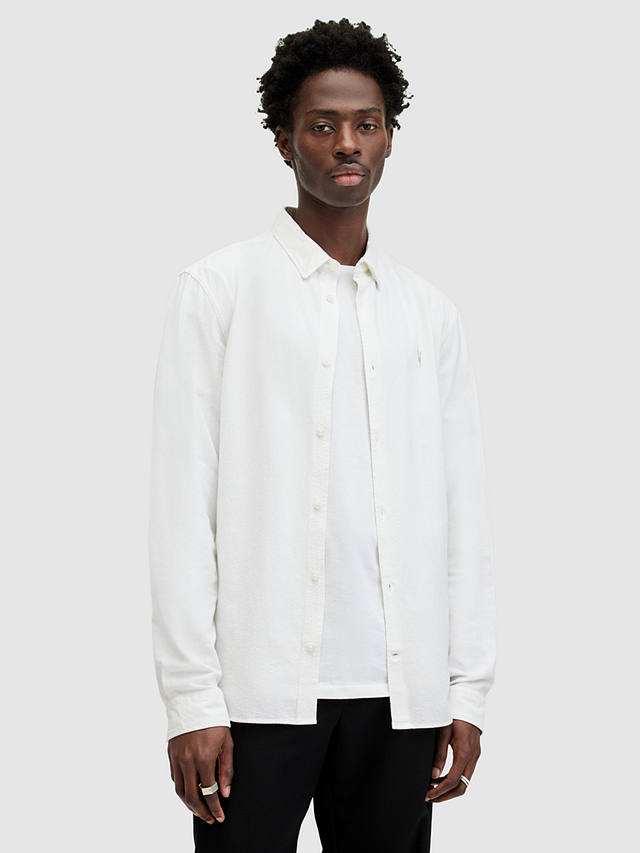 AllSaints Lovell Slim Fit Long Sleeve Shirt, White 