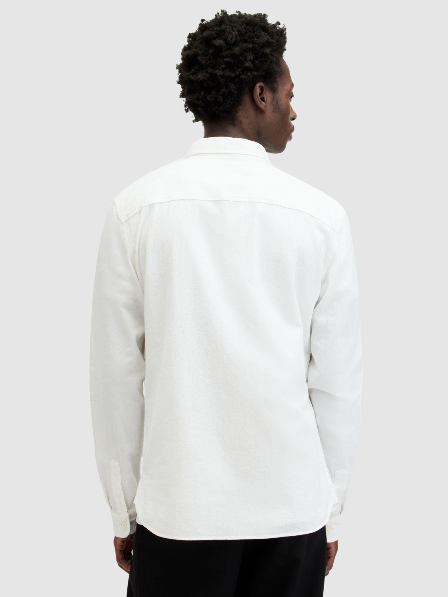 AllSaints Lovell Slim Fit Long Sleeve Shirt, White, XS