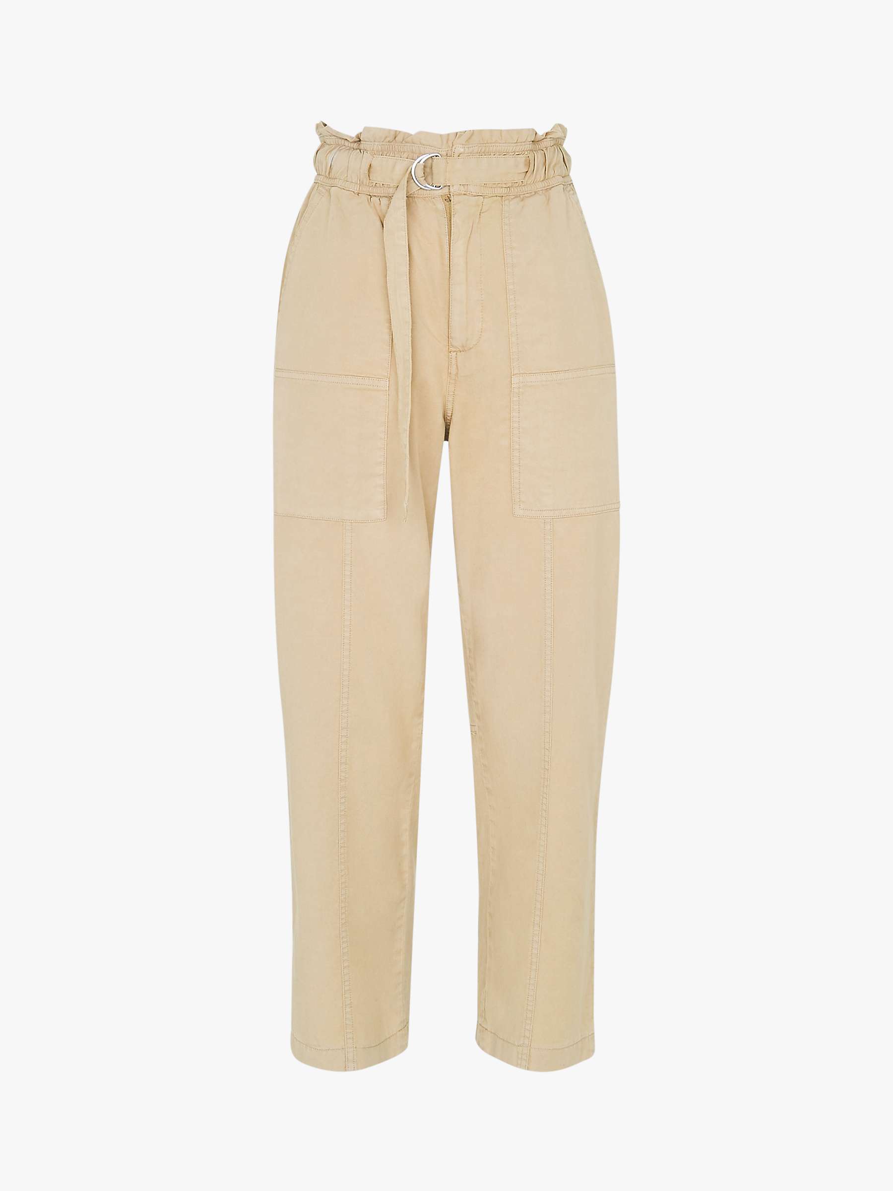 Whistles Cargo Straight Leg Trousers, Camel at John Lewis & Partners