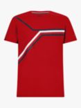 Tommy Hilfiger Split Chest Logo T-Shirt, Primary Red