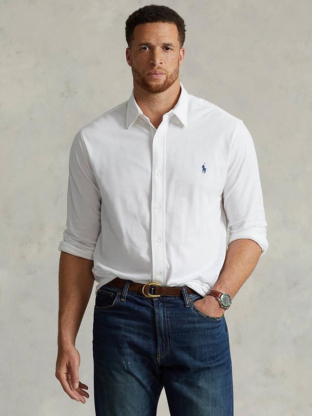Polo Ralph Lauren Big & Tall Long Sleeve Cotton Mesh Shirt, White at ...