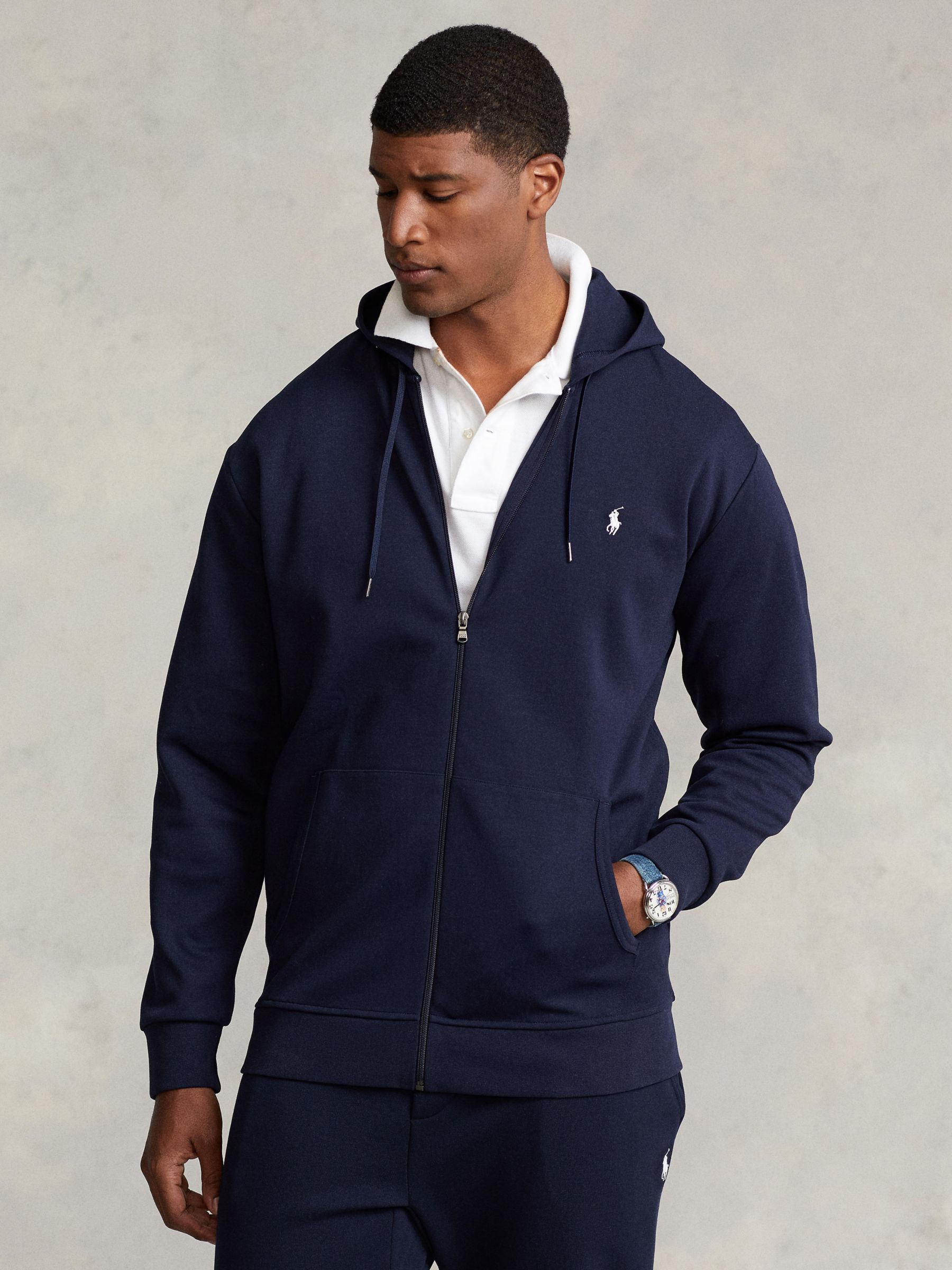 Polo Ralph Lauren Big & Tall Double Knit Hoodie at John Lewis & Partners