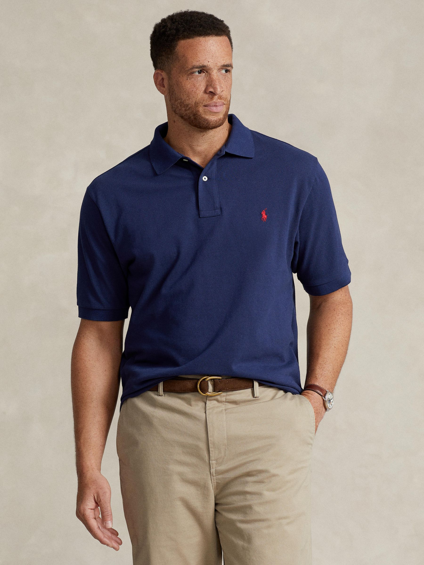 Polo Ralph Lauren Big & Tall Regular Fit Polo Shirt, Newport Navy at John  Lewis & Partners