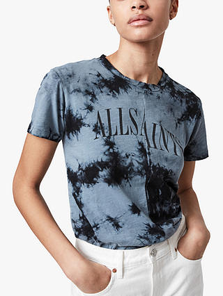 AllSaints Dropout Mic Tie-Dye T-Shirt, Washed Black